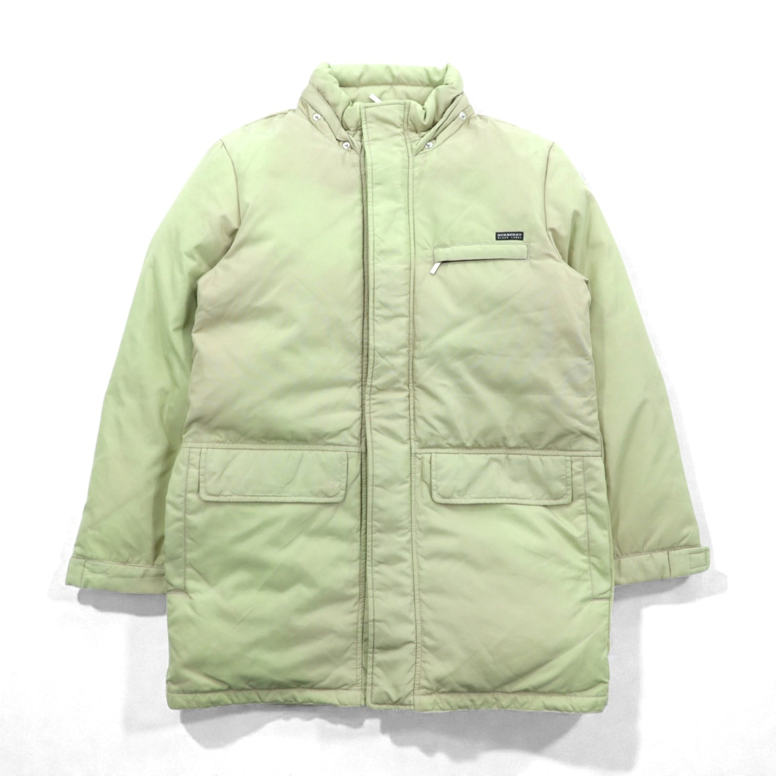 BURBERRY BLACK LABEL ホワイトグース ダウンジャケット M ファー フード着脱 BMP60-320-44 コヨーテファー ホワイトグースダウン 内側ノバチェック