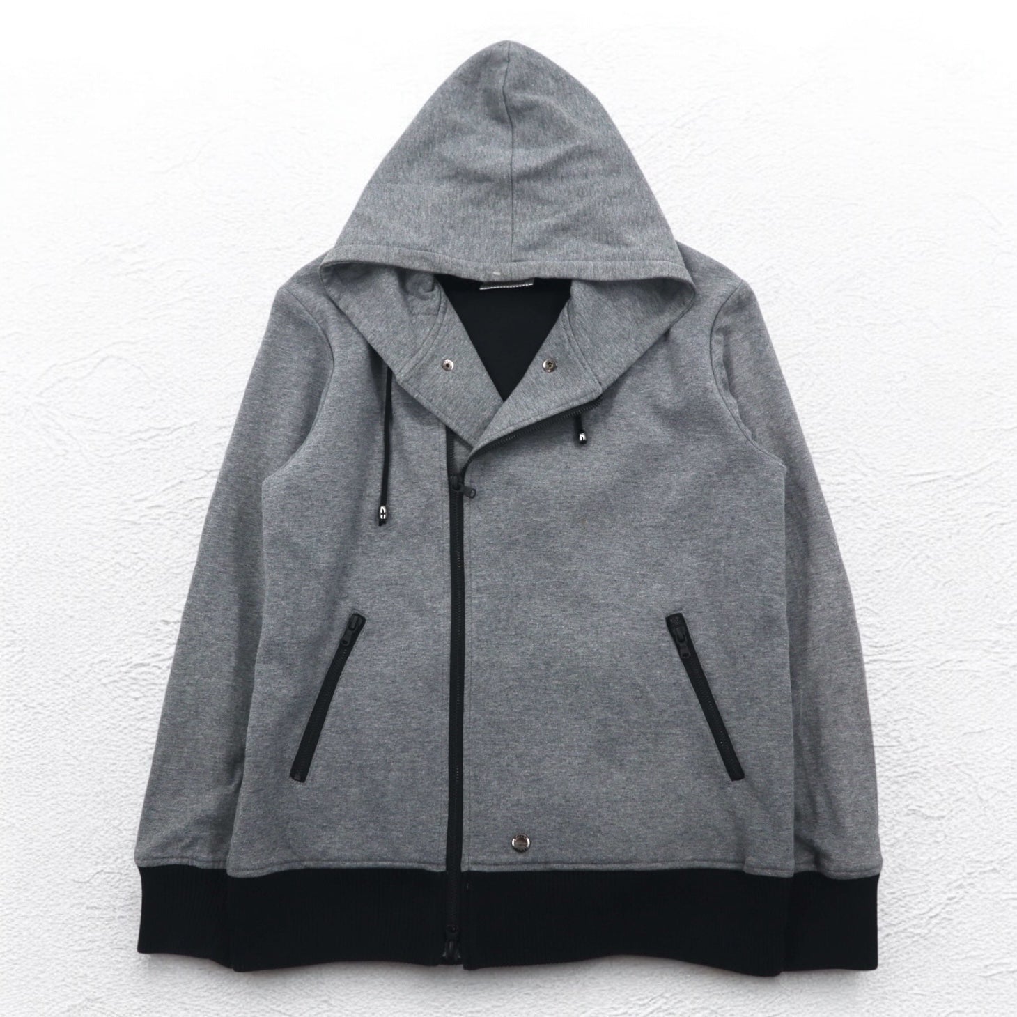 KATHARINE HAMNETT LONDON ダブルジップ ライダース パーカー L グレー