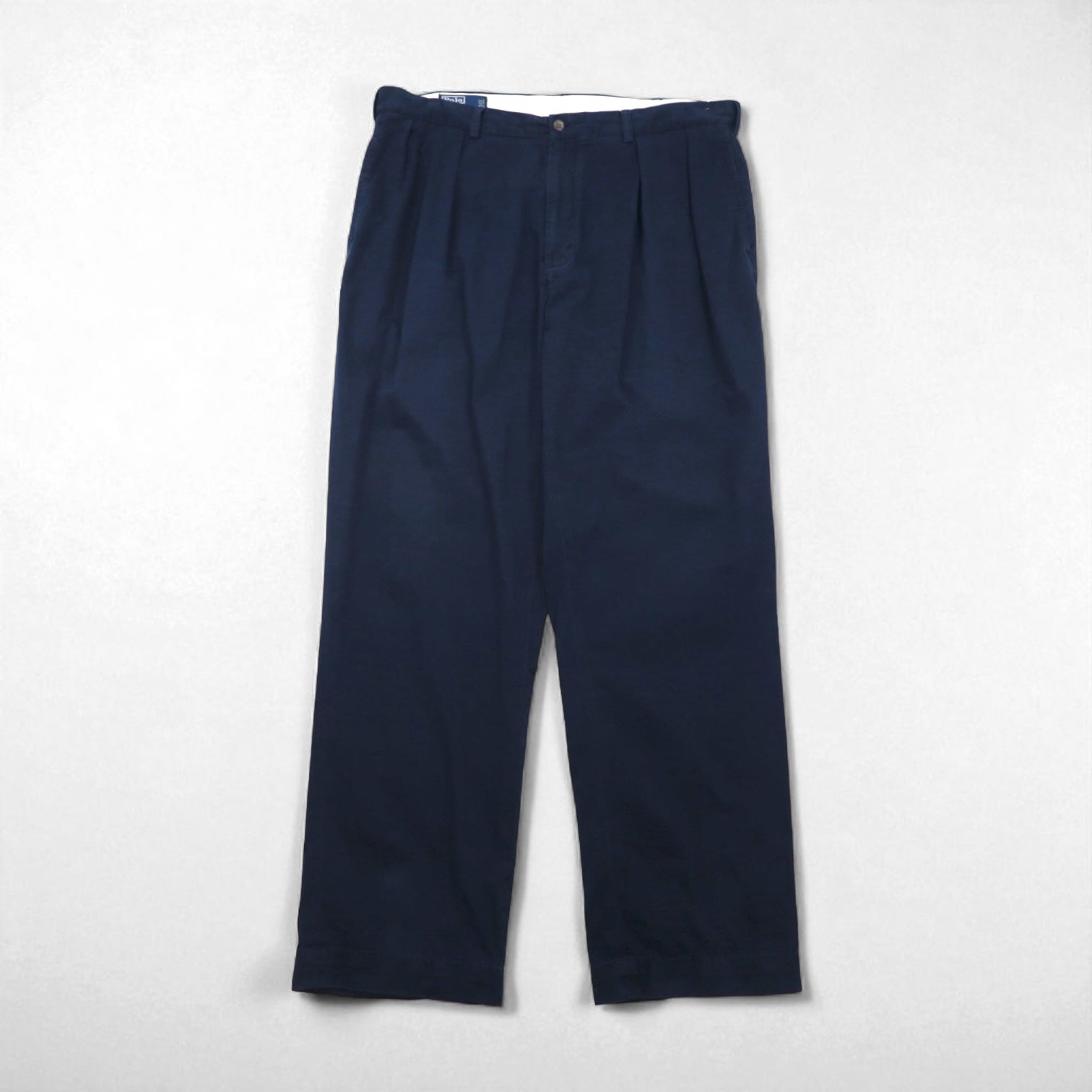 Polo Ralph Lauren 90年代  ポロチノ ２タック ワイド チノパンツ XL ネイビー ANDREW PANT