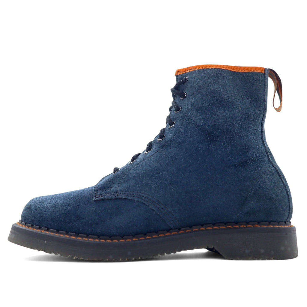 GEORGE COX × nepenthes Stivali stringati 8 occhielli, made in England, 28cm, camoscio blu navy