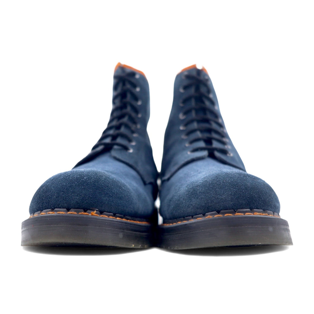 GEORGE COX × nepenthes Stivali stringati 8 occhielli, made in England, 28cm, camoscio blu navy