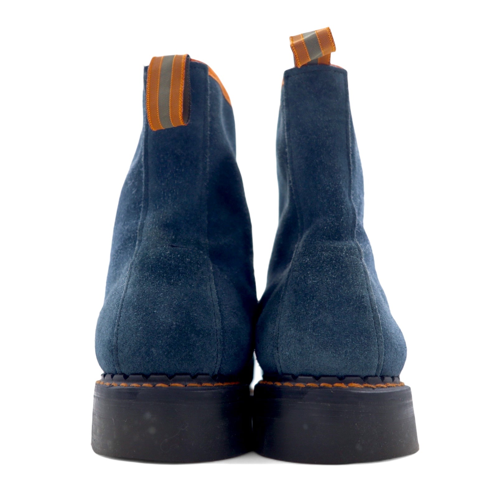 GEORGE COX × nepenthes Stivali stringati 8 occhielli, made in England, 28cm, camoscio blu navy