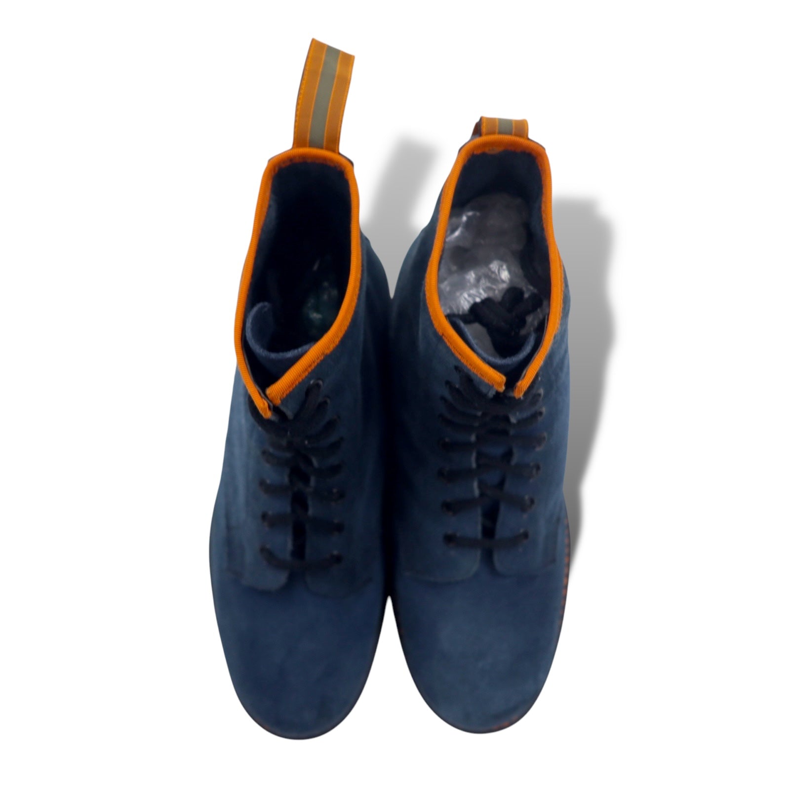 GEORGE COX × nepenthes Stivali stringati 8 occhielli, made in England, 28cm, camoscio blu navy