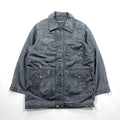 BLACK LEDER ラムレザー ツギハギ パッチワーク ハーフコート L ブラック 比翼 ジップアップ
