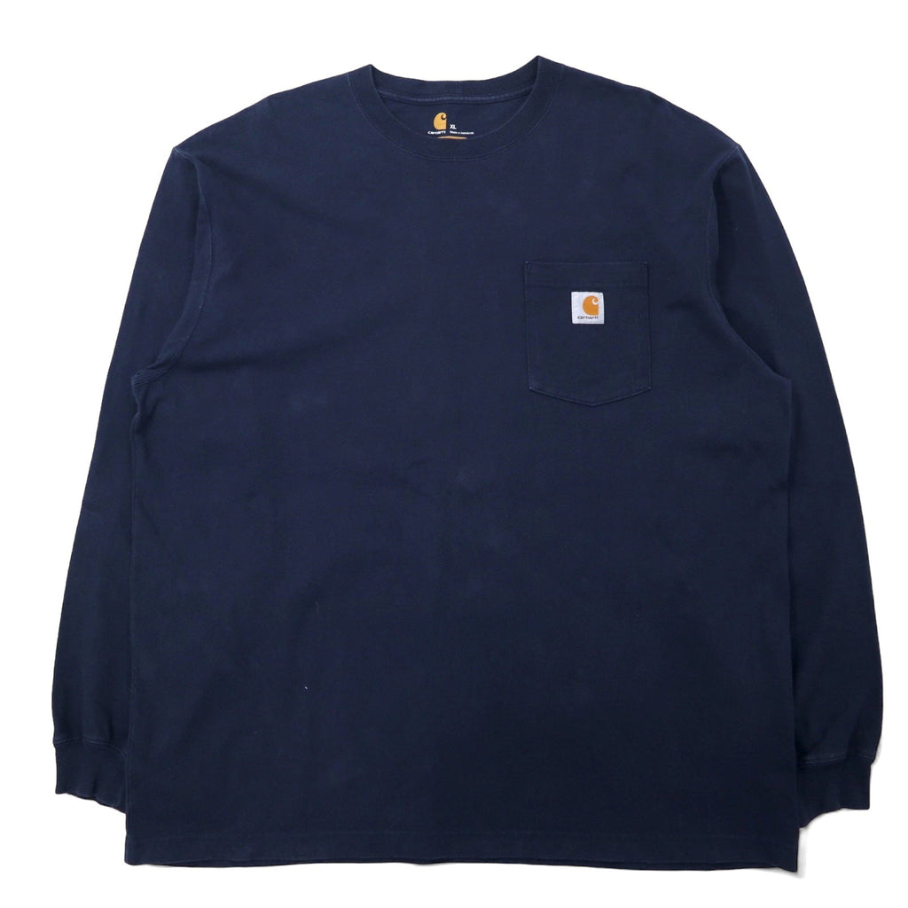 Carhartt T-shirt a manica lunga XL, blu navy, cotone, ORIGINAL FIT, Made in Honduras
