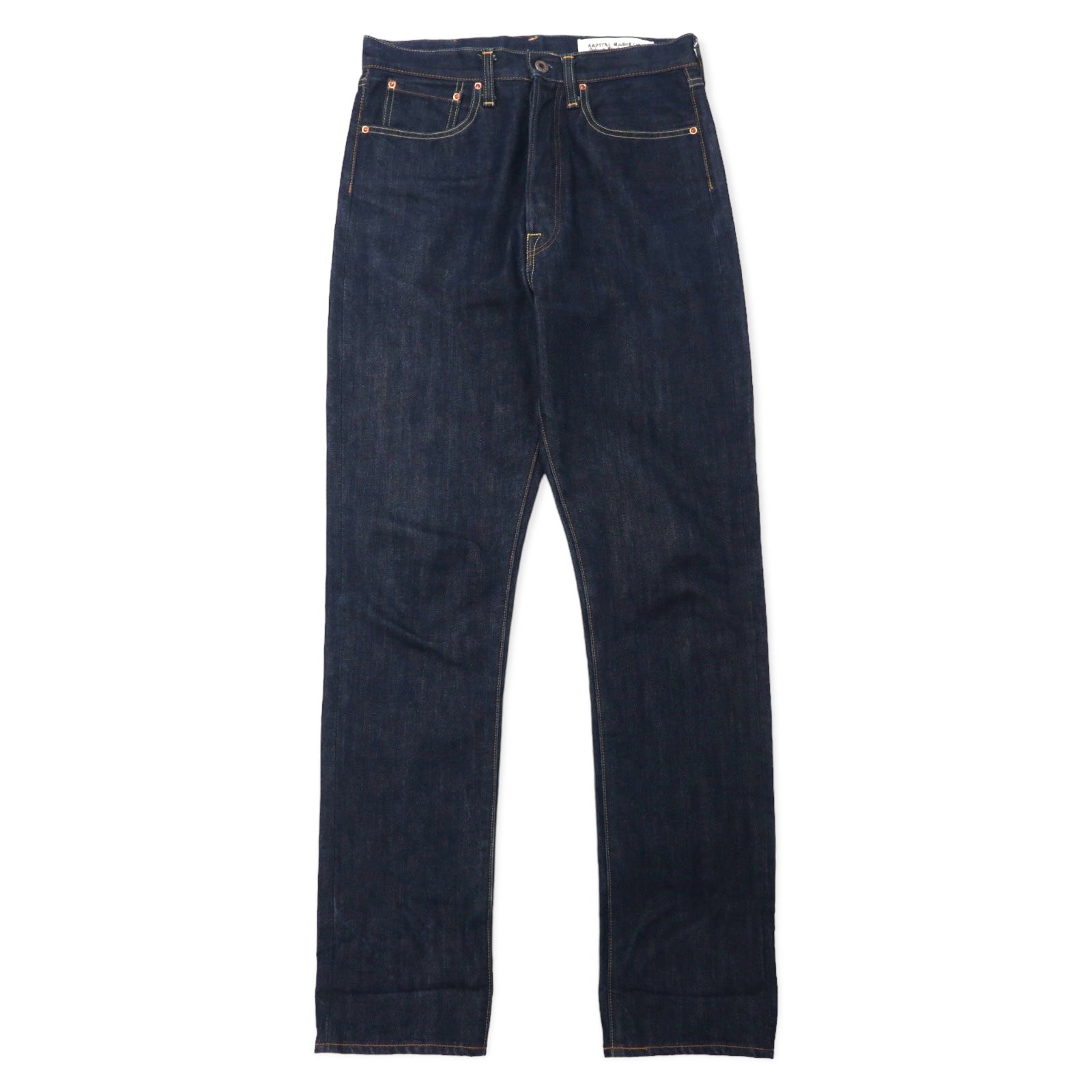 KAPITAL Jeans NEW STANDARD Denim Raw 30 Blu Scuro Cotone Cinch Back NEW STANDARD DENIM SLP014 Made in Japan