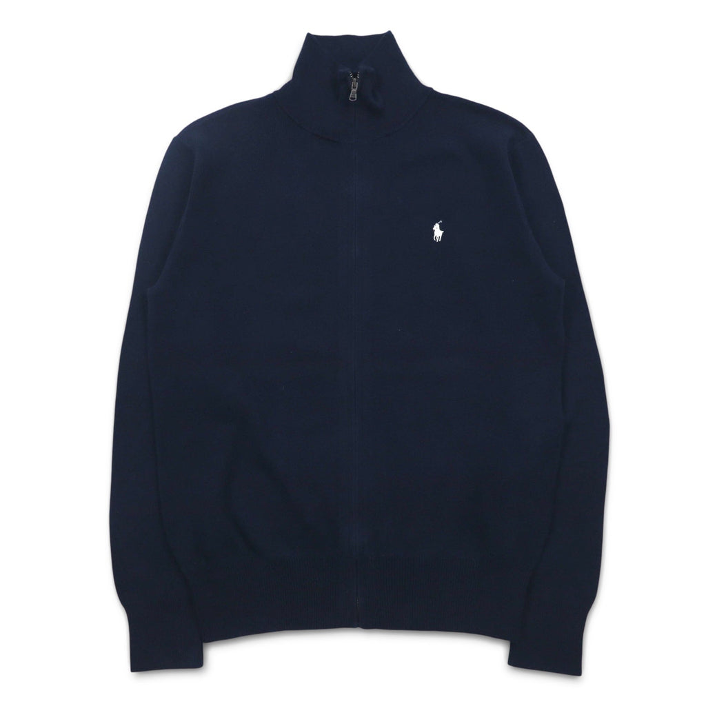 POLO RALPH LAUREN Maglione con zip intera Driver's Knit L navy cotone ricamo pony piccolo
