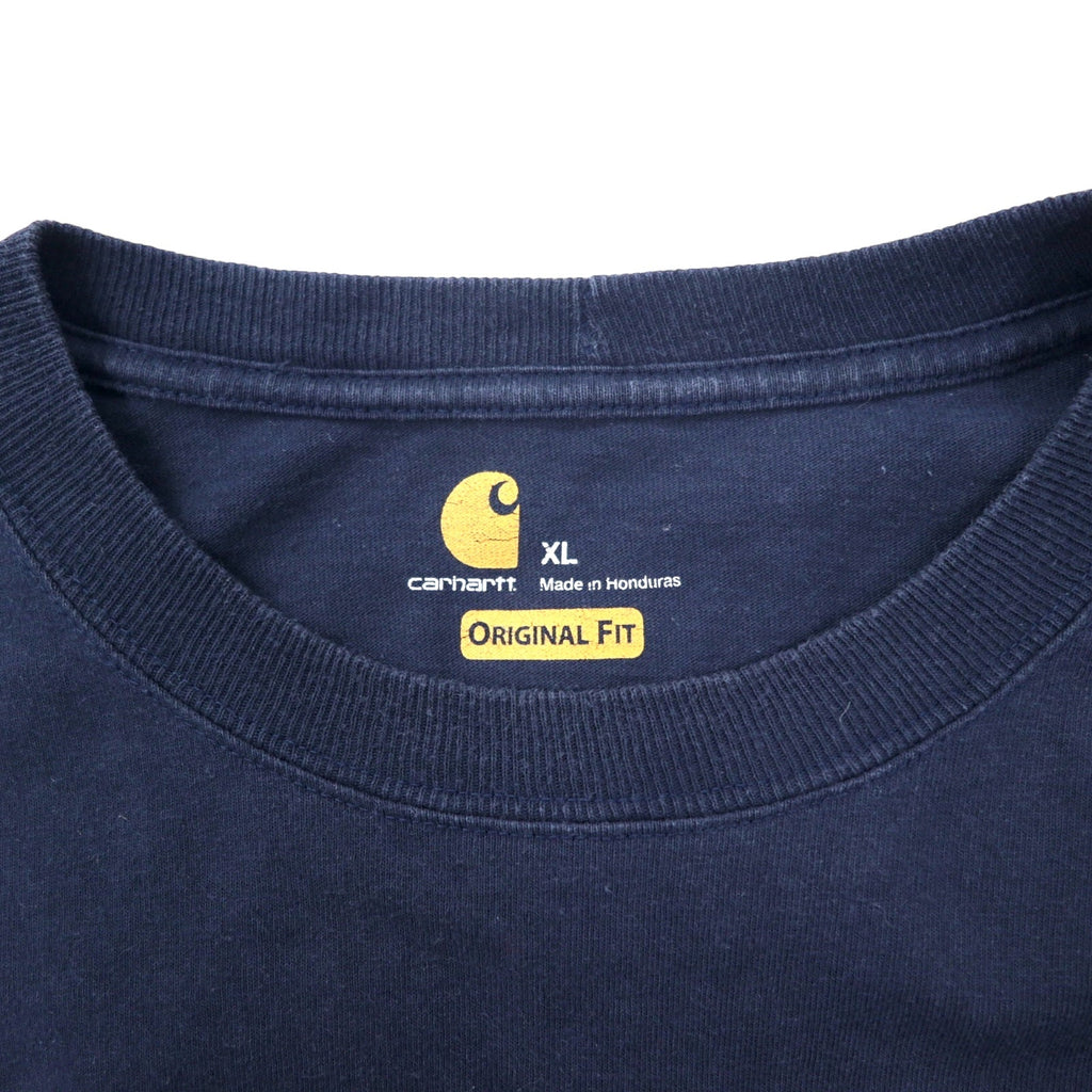 Carhartt T-shirt a manica lunga XL, blu navy, cotone, ORIGINAL FIT, Made in Honduras
