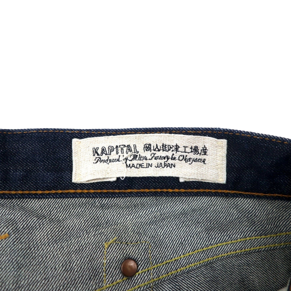 KAPITAL Jeans NEW STANDARD Denim Raw 30 Blu Scuro Cotone Cinch Back NEW STANDARD DENIM SLP014 Made in Japan