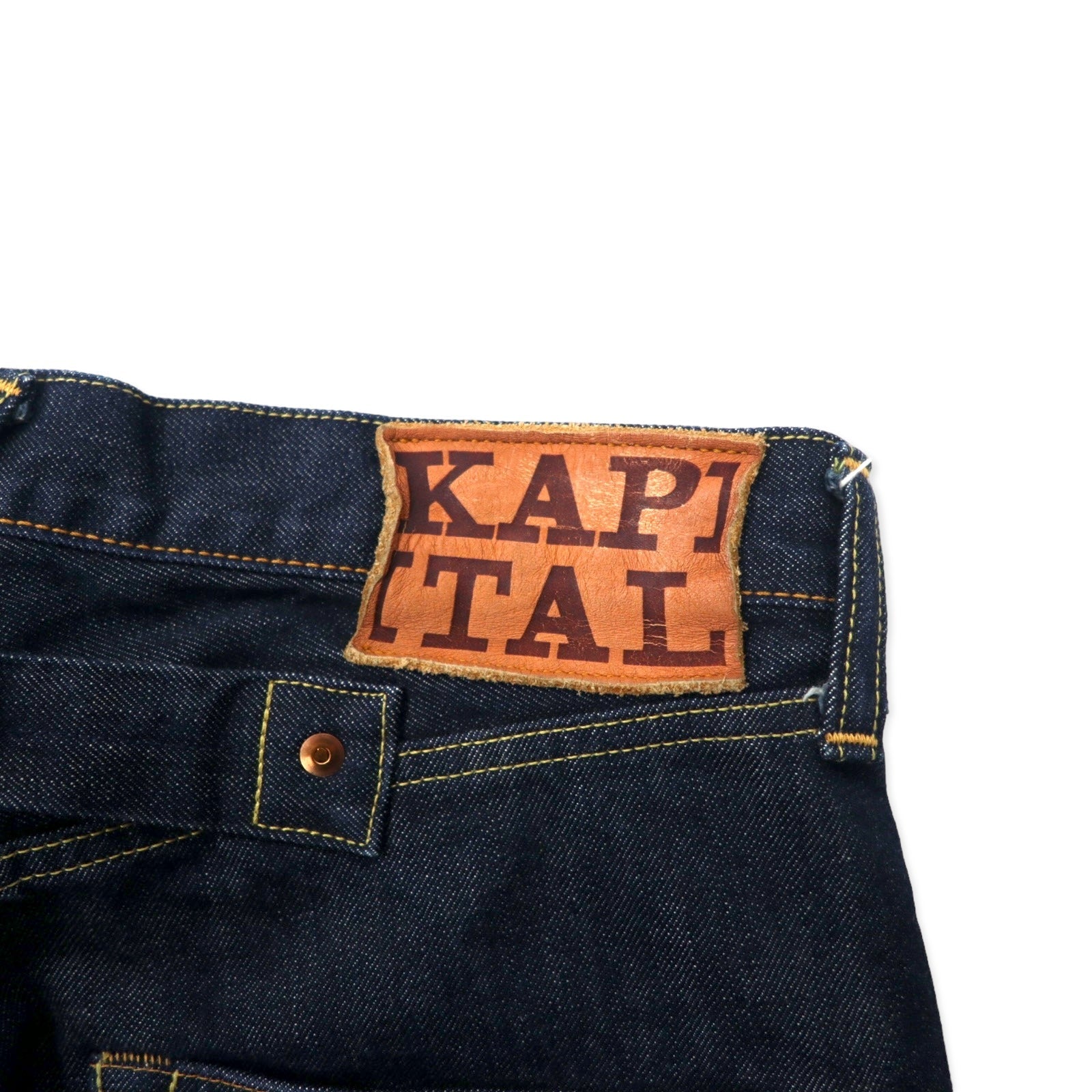 KAPITAL Jeans NEW STANDARD Denim Raw 30 Blu Scuro Cotone Cinch Back NEW STANDARD DENIM SLP014 Made in Japan