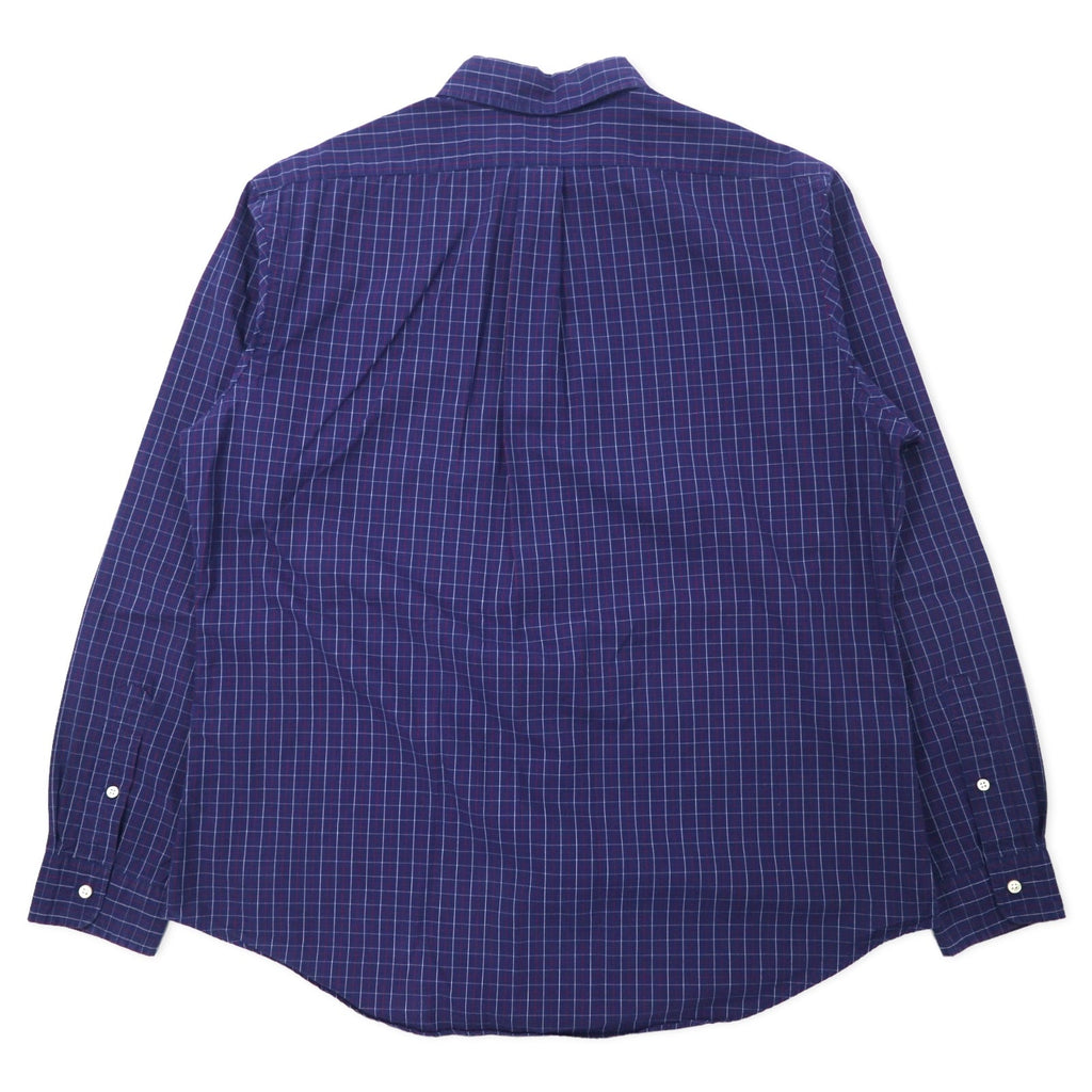Ralph Lauren ウィンドペンチェック ボタンダウンシャツ XL ネイビー コットン CUSTOM FIT スモールポニー刺繍