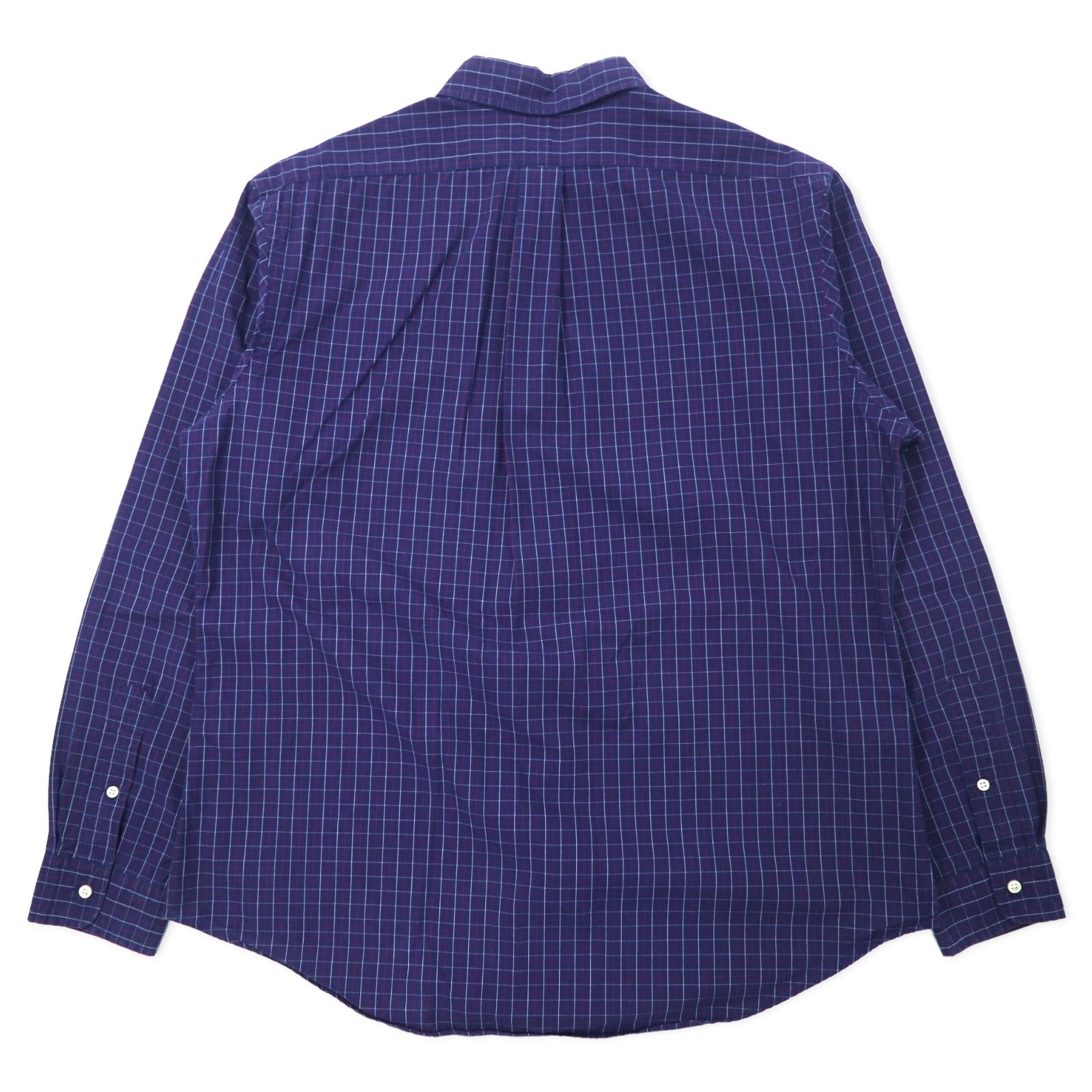 Camicia button-down Ralph Lauren con motivo Windowpane, taglia XL, blu navy, cotone CUSTOM FIT, ricamo Small Pony