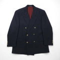 80s Canada Vintage Blazer Hyde Park ブレザー ピークドラベル ダブル テーラードジャケット XL ネイビー ACTWUタグ 紺ブレ 80年代 カナダ製