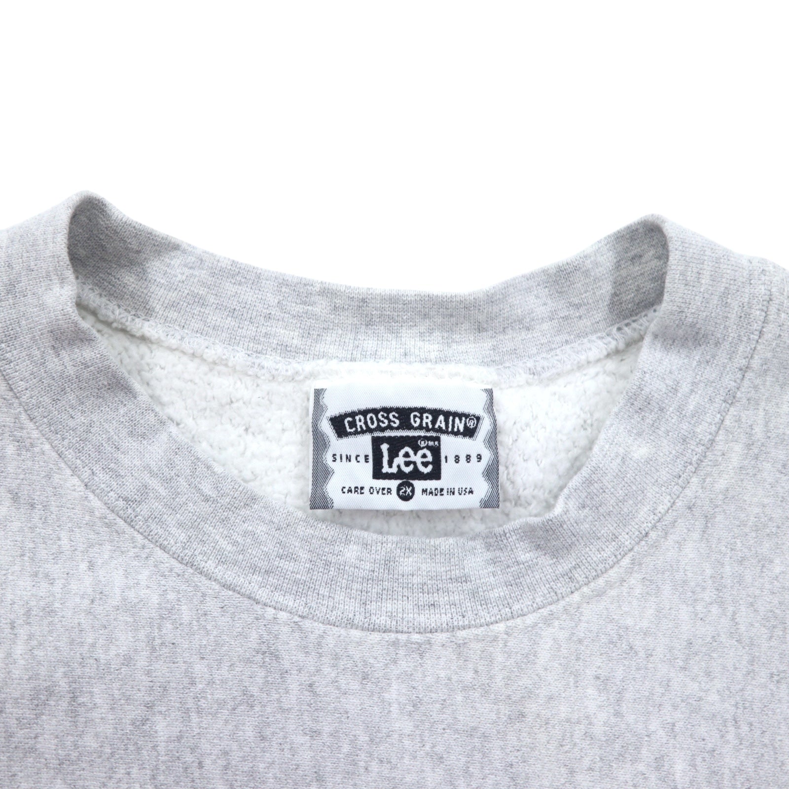 Lee CROSS GRAIN anni '90, fabbricato negli USA, Reverse Weave, felpa 2XL, grigia, cotone, MELLIN, logo piccolo