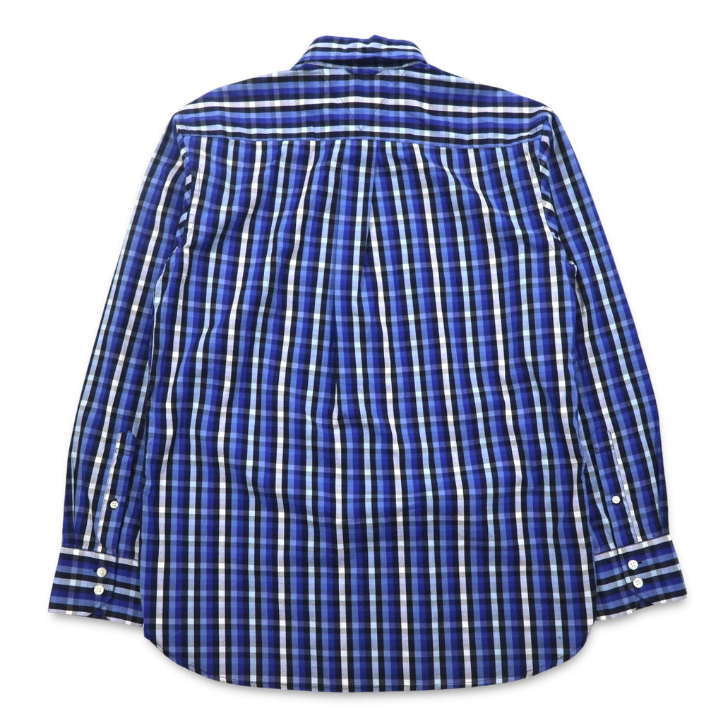 TOMMY HILFIGER Camicia button-down M, blu a quadri, cotone, taglia abbondante