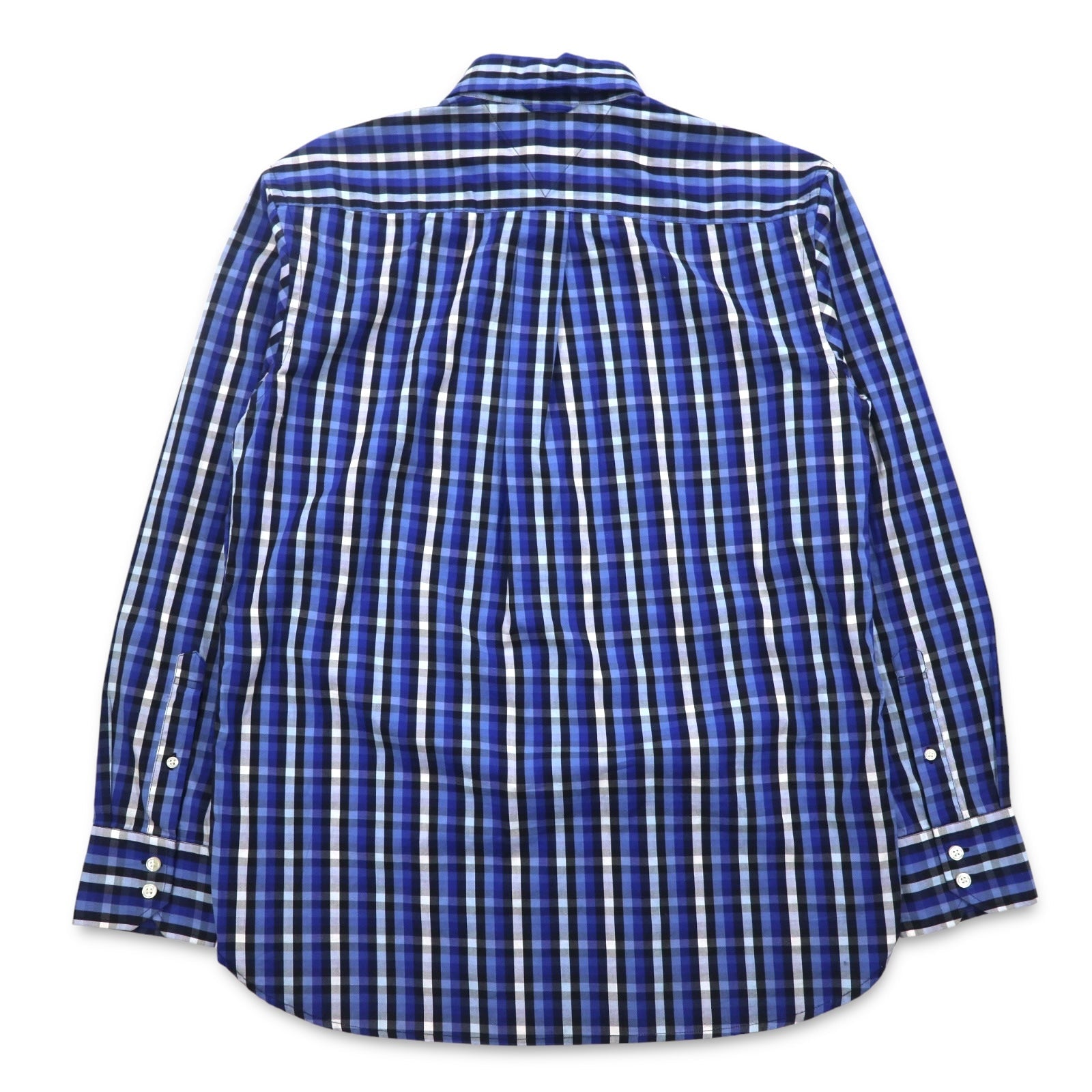 TOMMY HILFIGER Camicia button-down M, blu a quadri, cotone, taglia abbondante