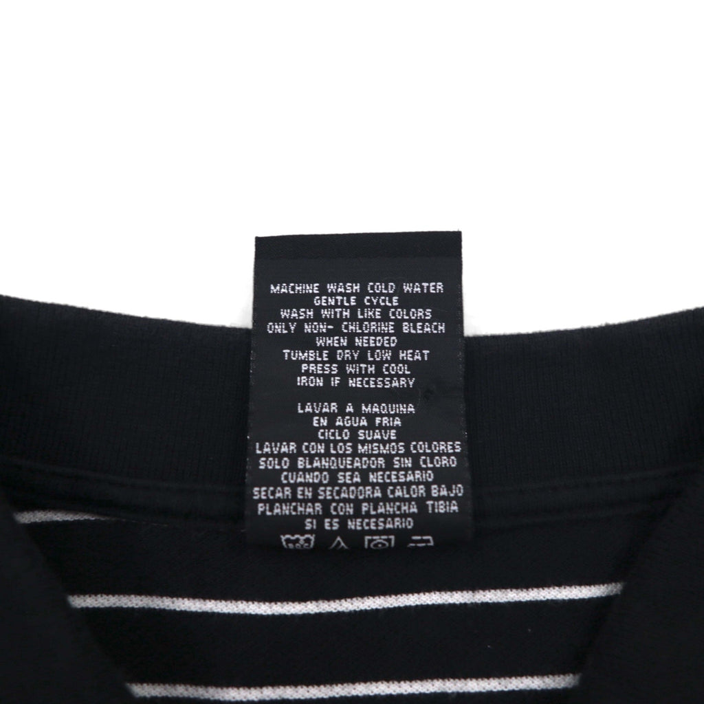 POLO JEANS CO. RALPH LAUREN 90年代 ボーダー ポロシャツ L ブラック ワンポイントロゴ刺繍
