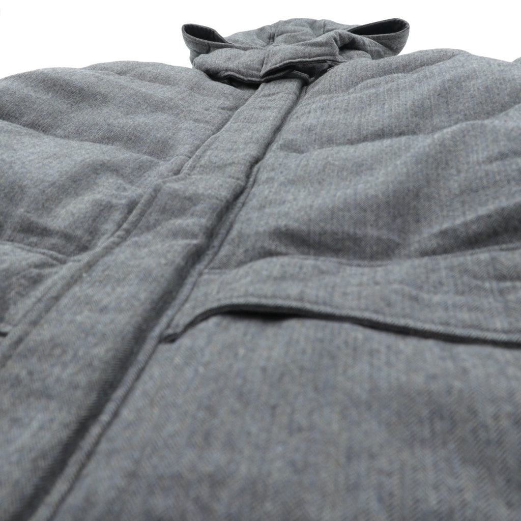 Paul Smith COLLECTION 日本製 ウール ダウンジャケット L グレー ヘリンボーン フード着脱
