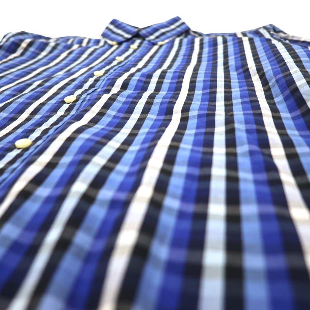 TOMMY HILFIGER Camicia button-down M, blu a quadri, cotone, taglia abbondante