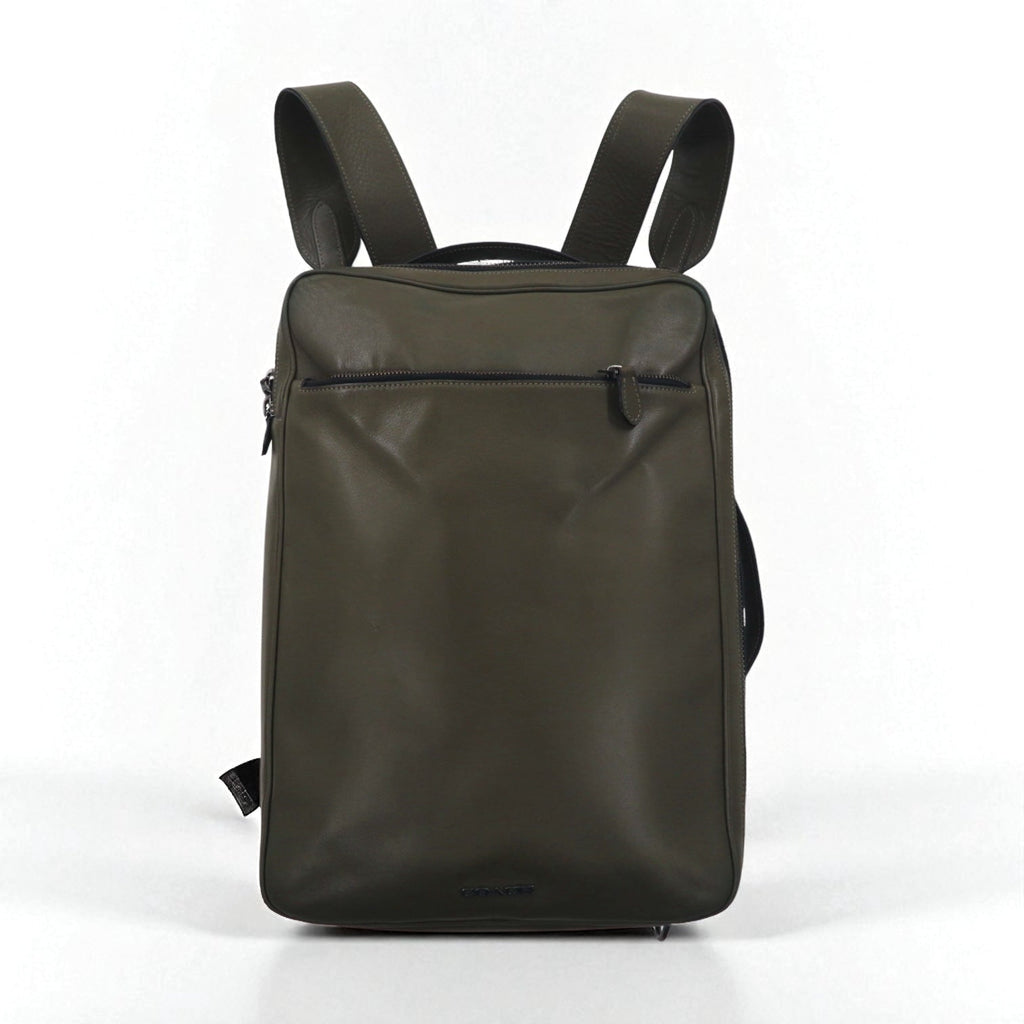 COACH Graham Convertibile 3WAY Zaino Valigetta Khaki Pelle di vitello liscia C6877