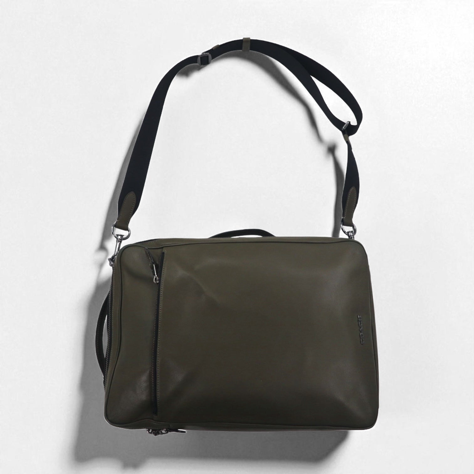 COACH Graham Convertibile 3WAY Zaino Valigetta Khaki Pelle di vitello liscia C6877