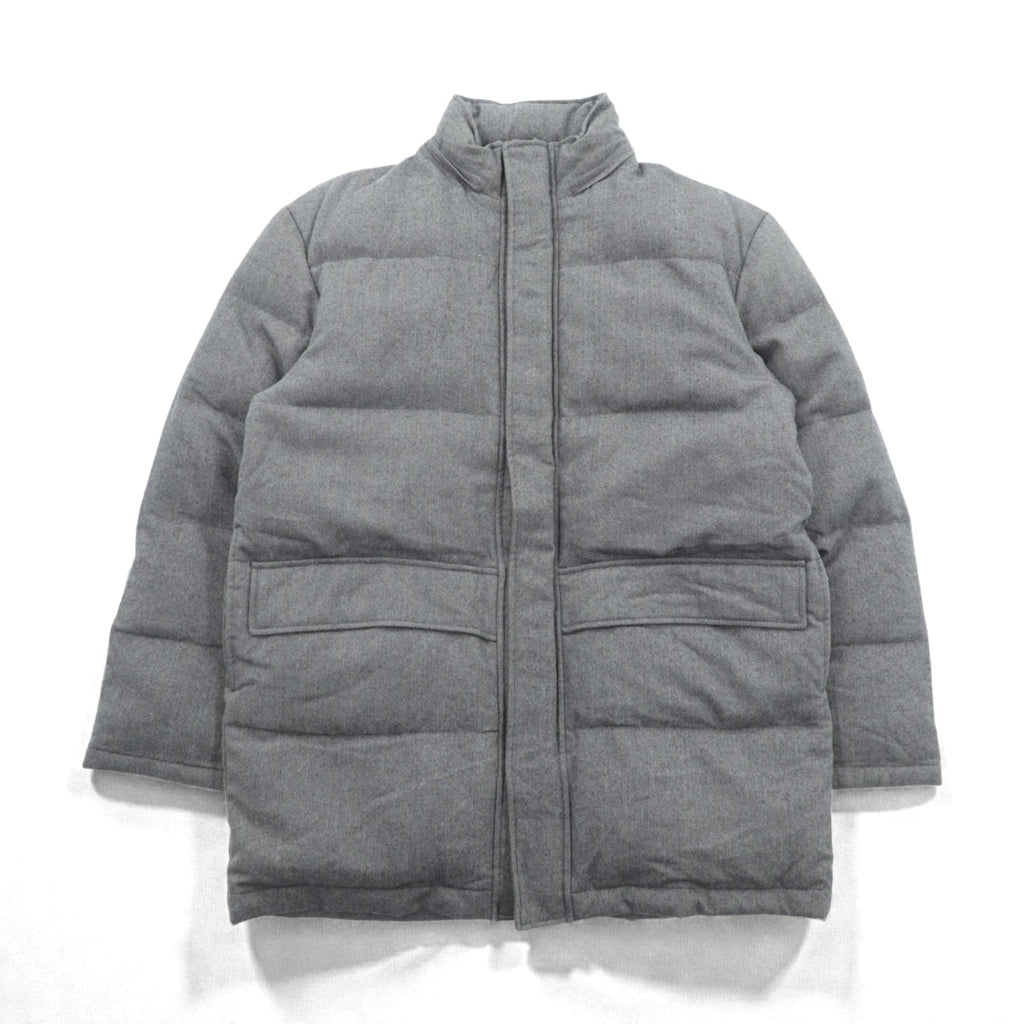 Paul Smith COLLECTION 日本製 ウール ダウンジャケット L グレー ヘリンボーン フード着脱