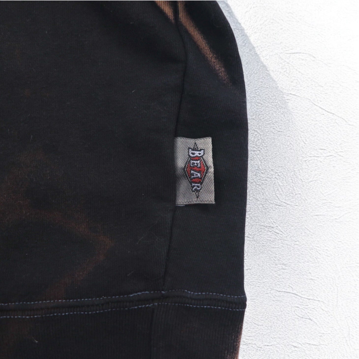 BEAR USA Anni '90 Felpa con cappuccio tie-dye L Nero Cotone Candeggiato
