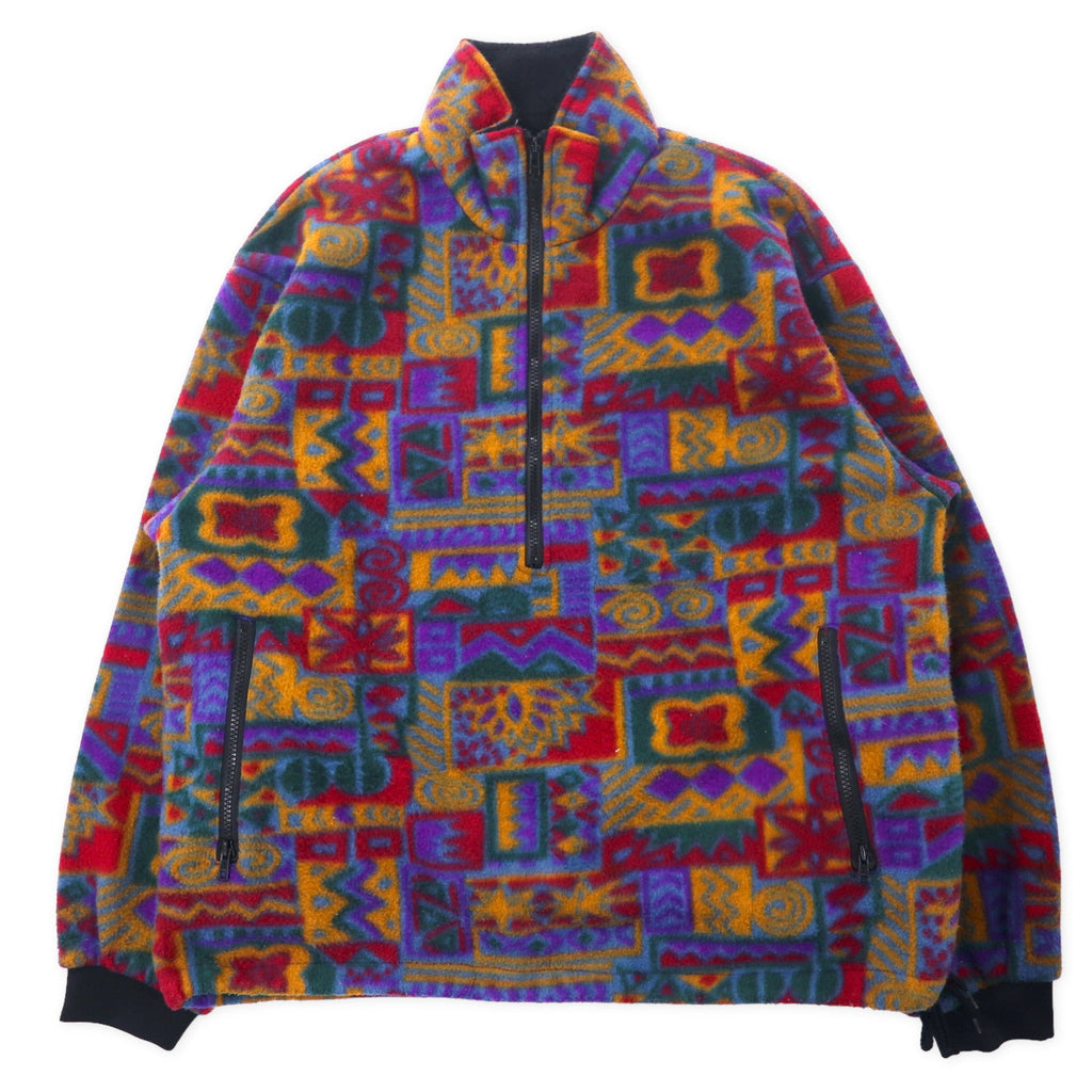 AVON Sportswear made in Canada anni '80 mezza zip pile full print M multicolore poliestere fantasia geometrica oversize