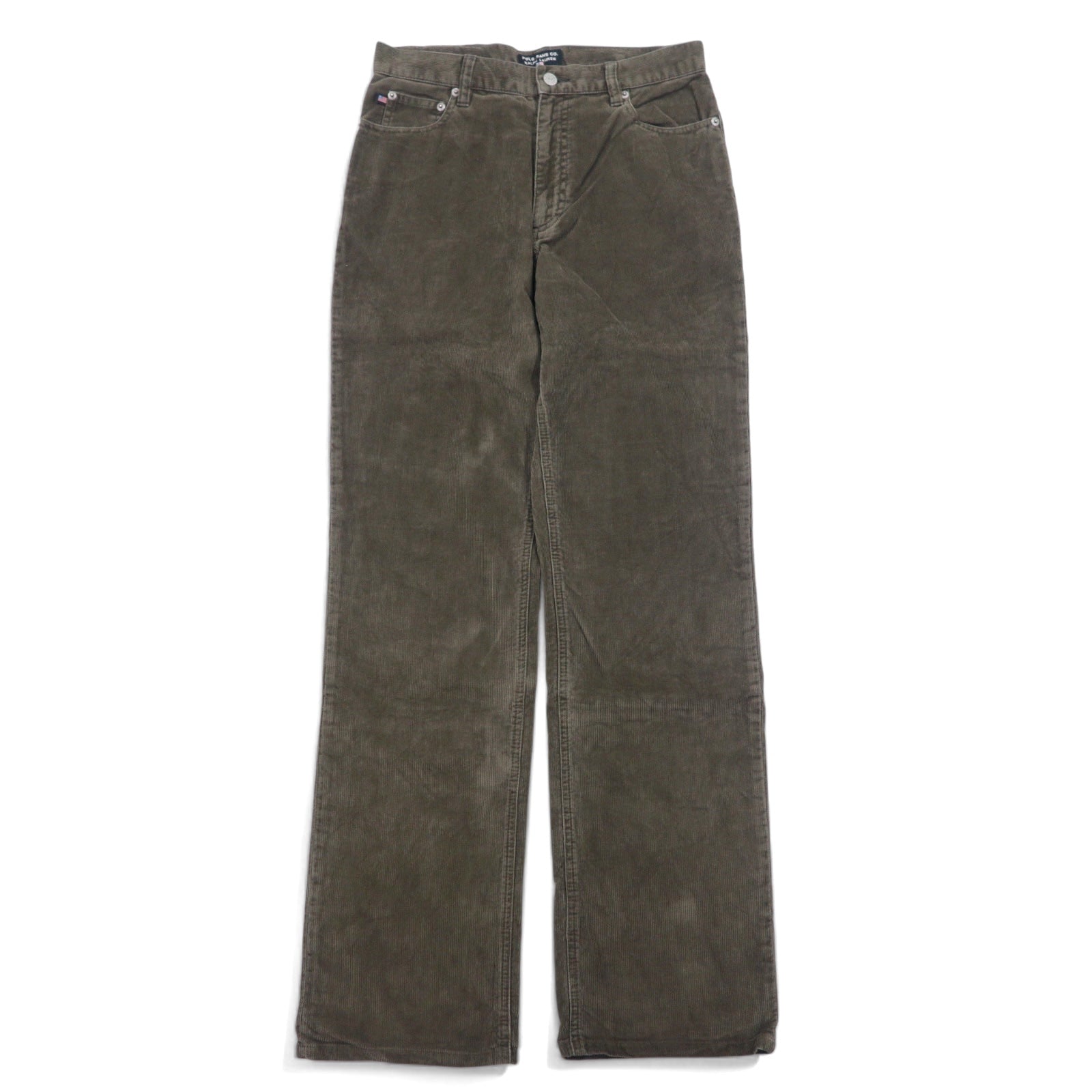 POLO JEANS Co. RALPH LAUREN 90年代 コーデュロイパンツ 30 ブラウン コットン 星条旗 ジッパーフライ レザーパッチ