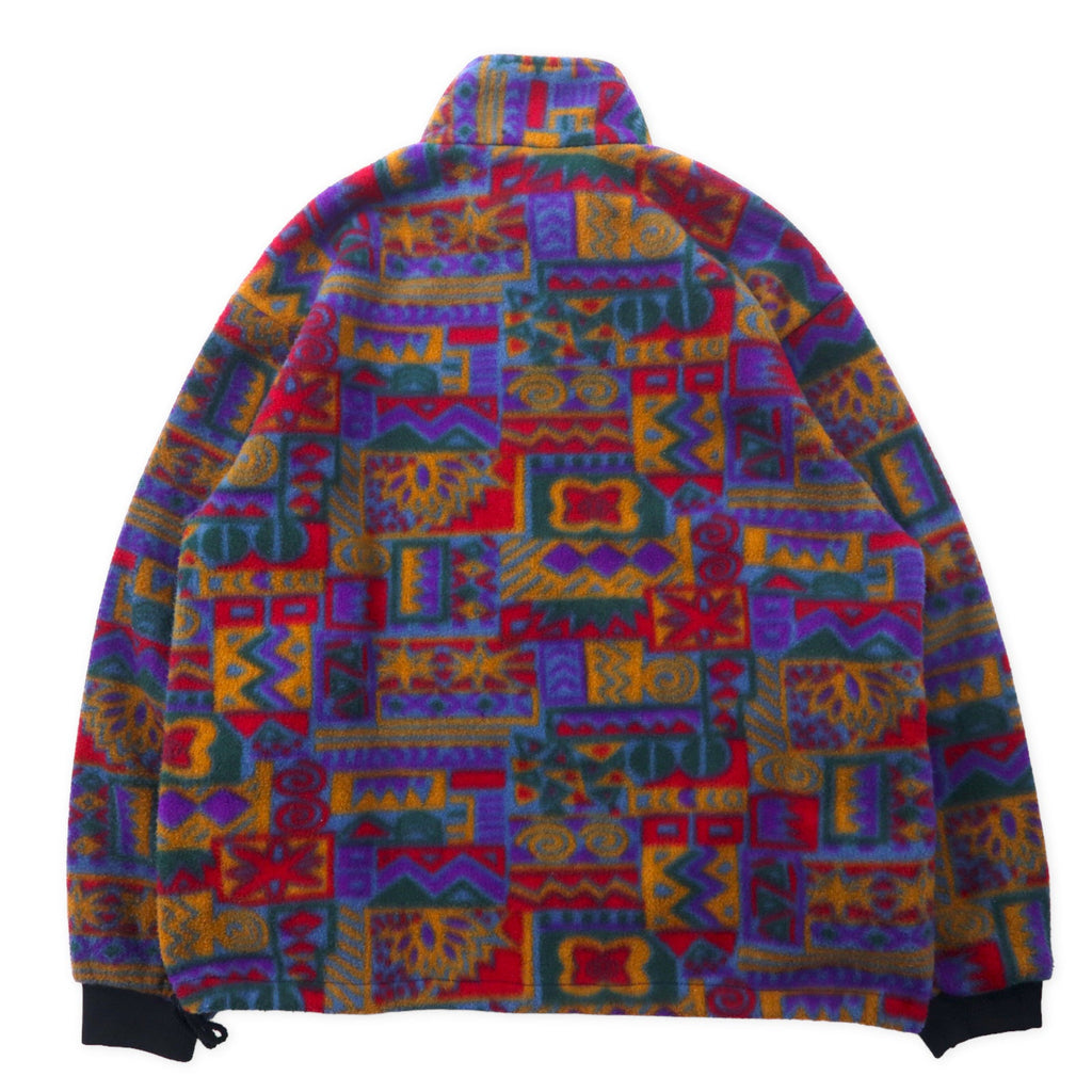 AVON Sportswear made in Canada anni '80 mezza zip pile full print M multicolore poliestere fantasia geometrica oversize