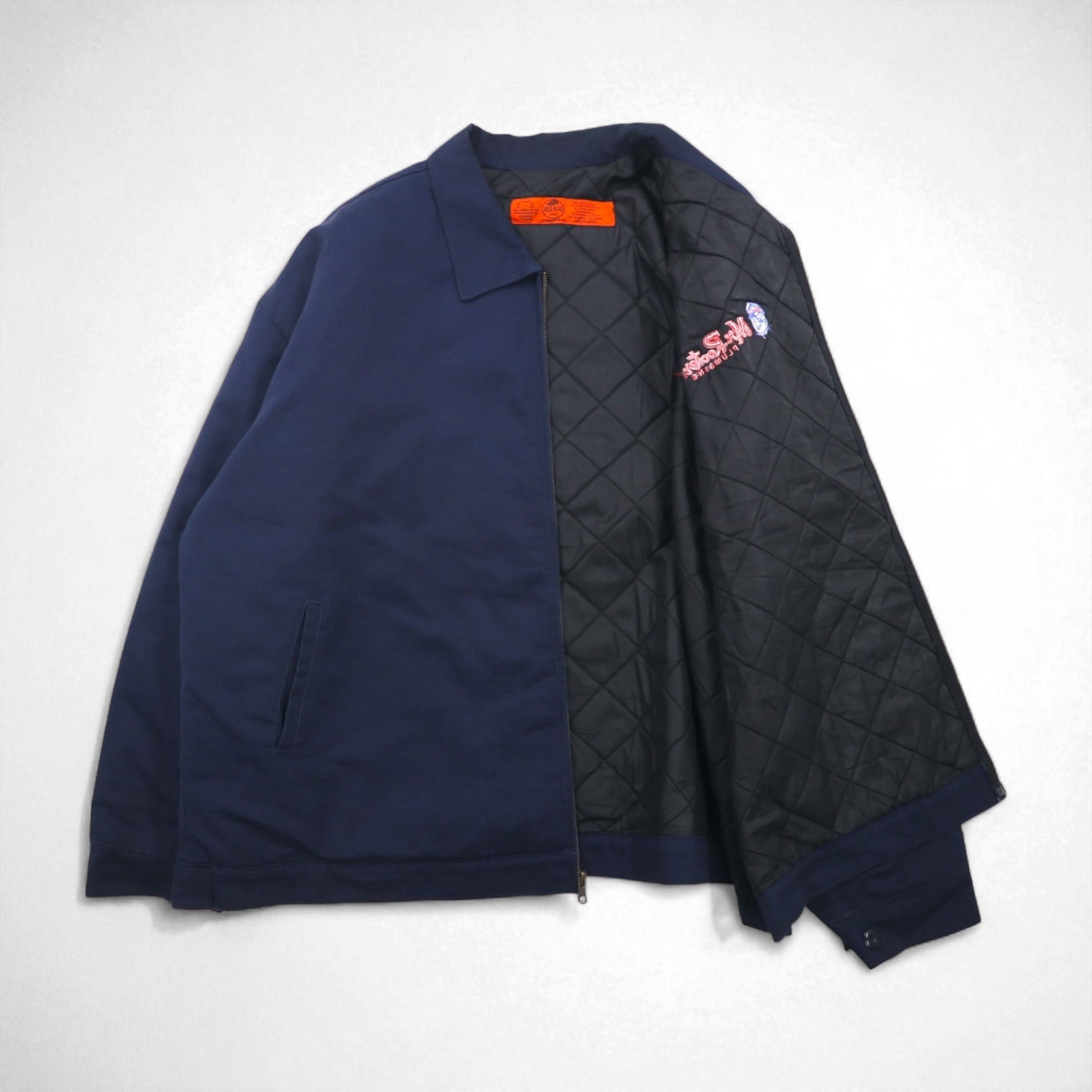 RED KAP ワークジャケット ジップアップブルゾン XL ネイビー JT22NV Mr. Rooter ワンポイント刺繍