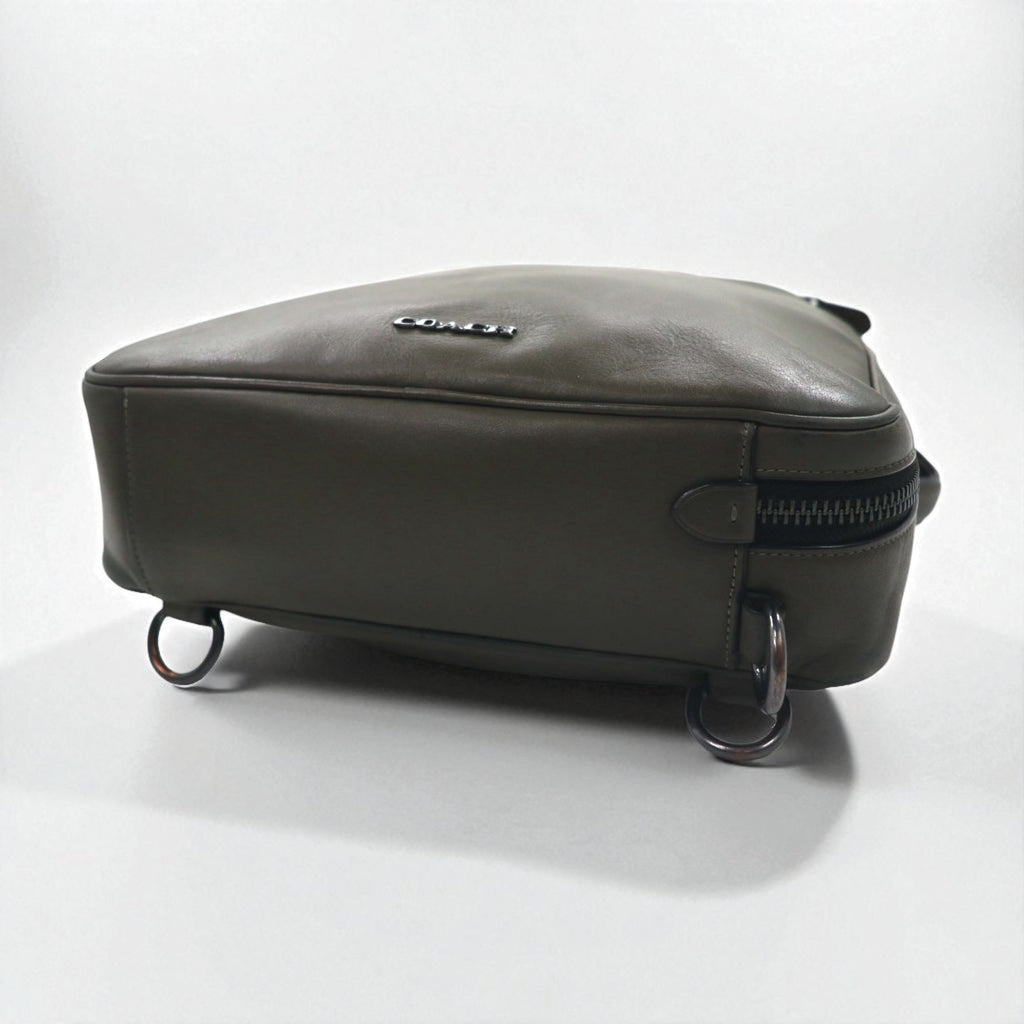 COACH Graham Convertibile 3WAY Zaino Valigetta Khaki Pelle di vitello liscia C6877