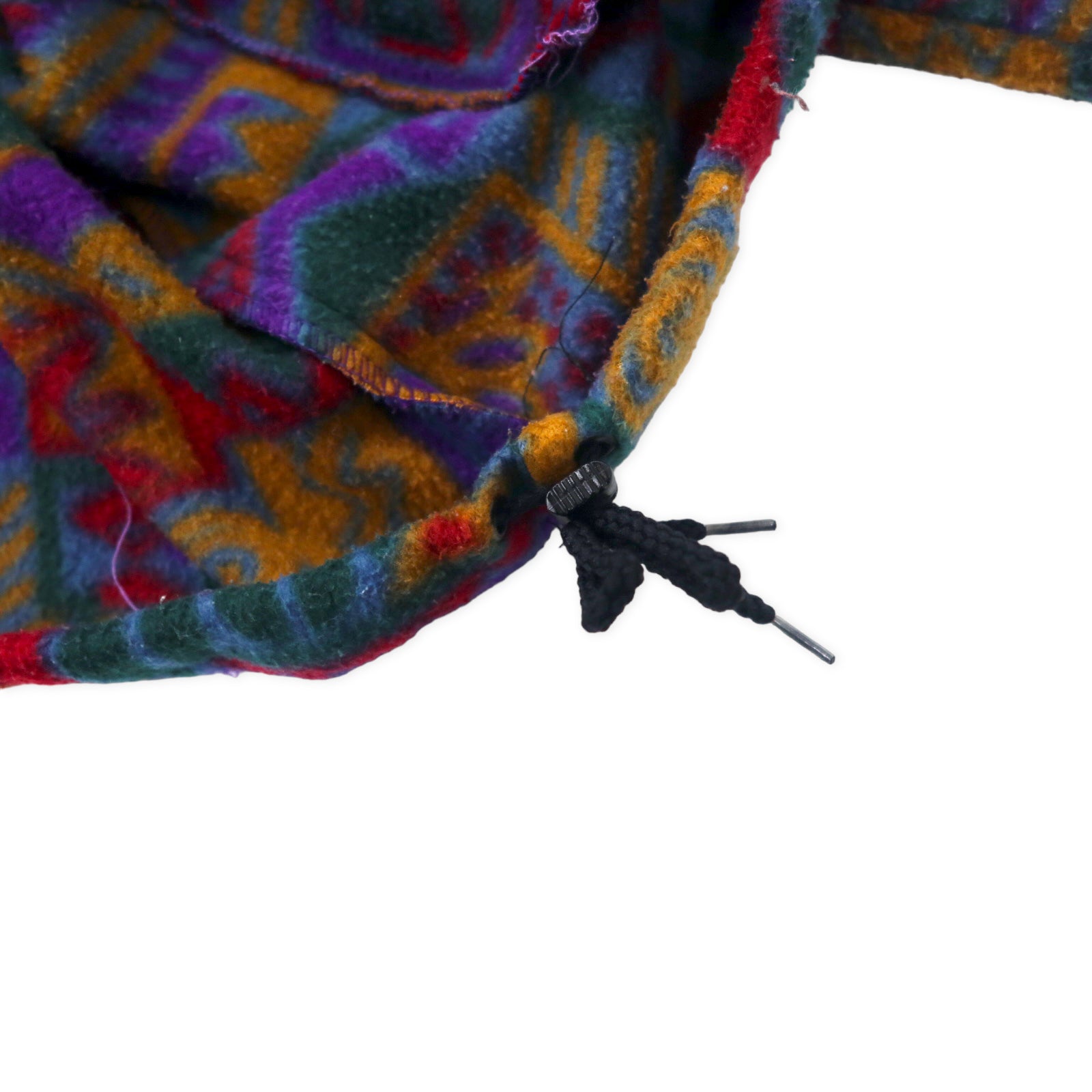 AVON Sportswear made in Canada anni '80 mezza zip pile full print M multicolore poliestere fantasia geometrica oversize