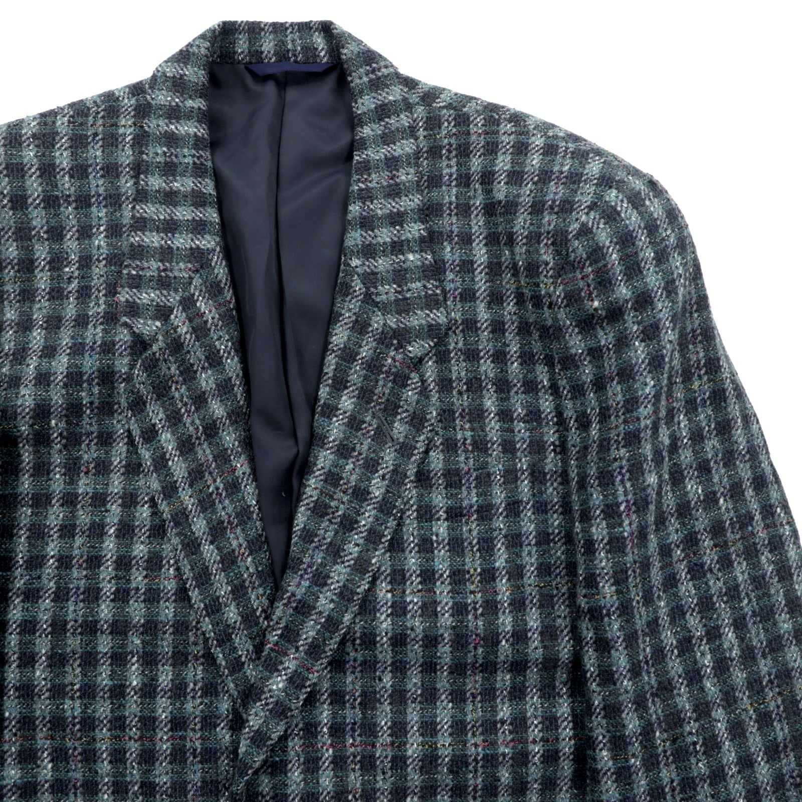 McARTHON 90s Japan Vintage Blazer ネップ ツイード 2B テーラードジャケット ブレザー M ウール チェック 日本製