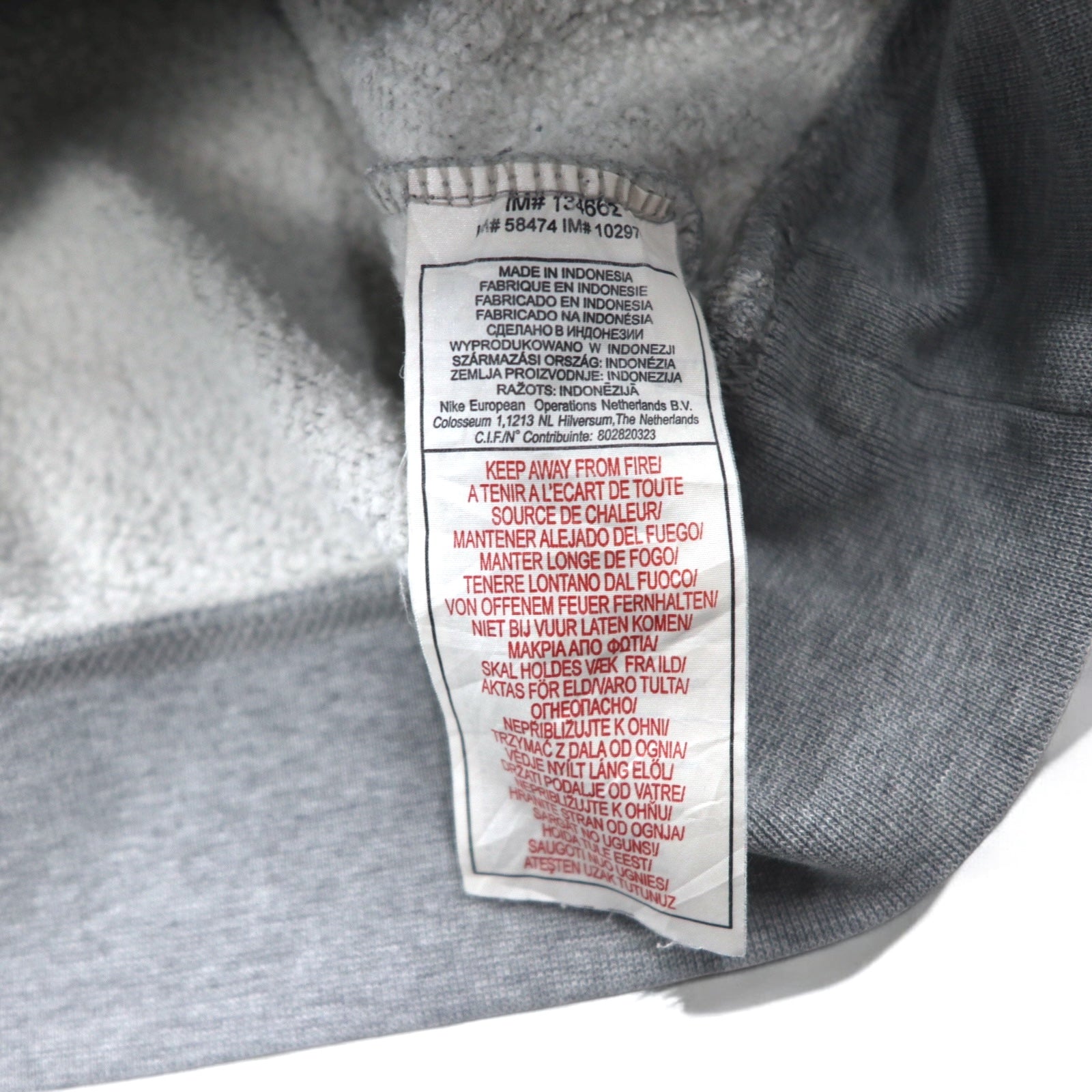 NIKE AIR '72 Felpa con cappuccio pullover con logo ricamato Swoosh, taglia M, colore grigio, in cotone