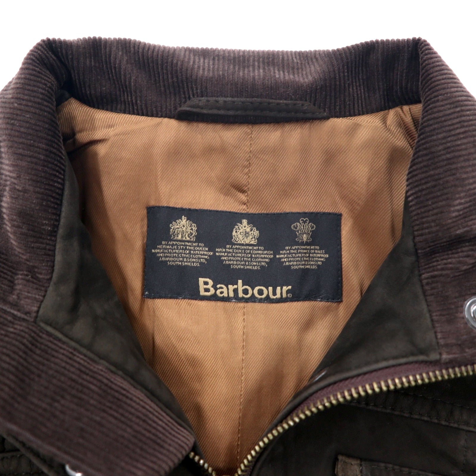Giacca Barbour Utility in nabuk, giacca da moto 8 marrone L1270 UTILITY NUBUCK LEATHER JACKET
