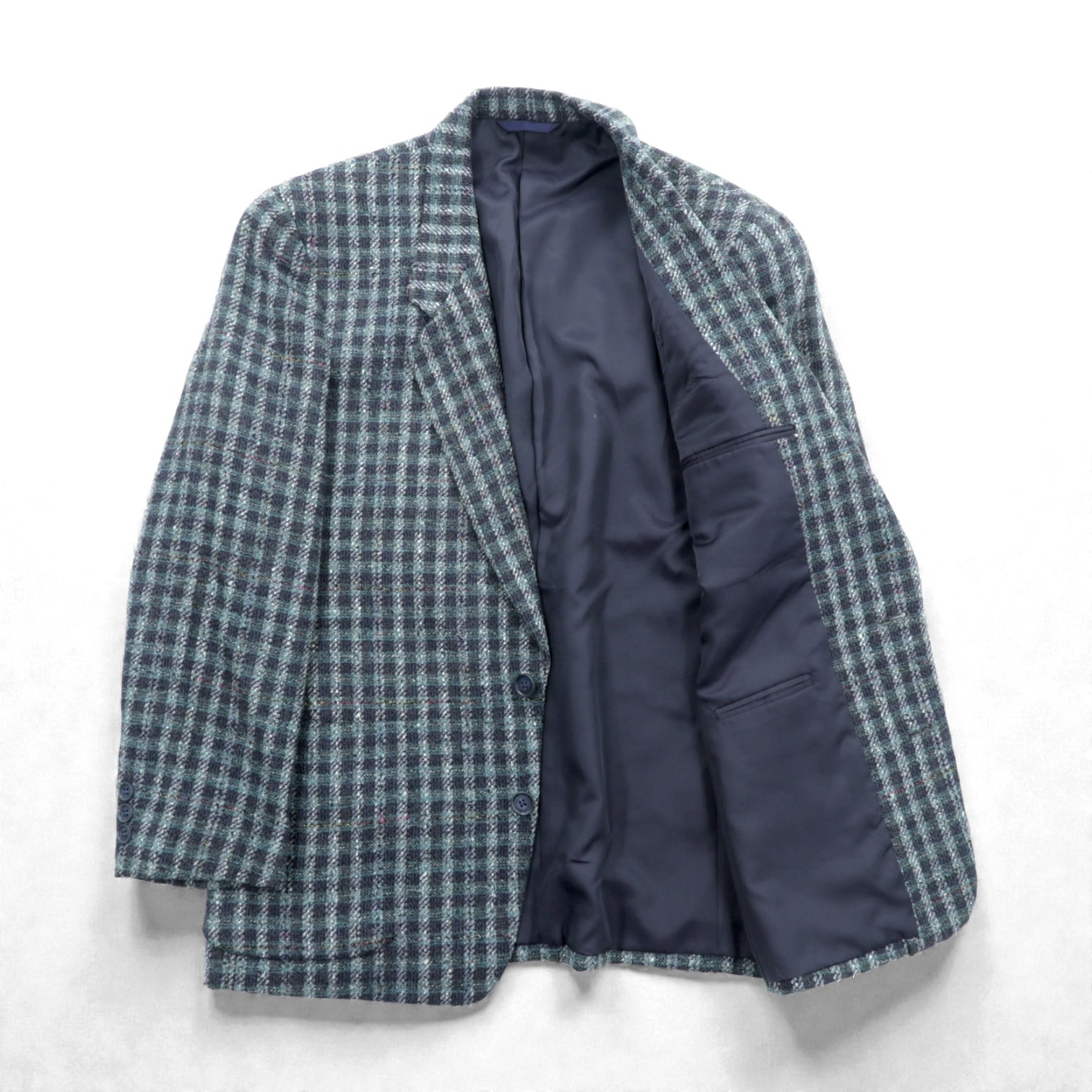 McARTHON 90s Japan Vintage Blazer ネップ ツイード 2B テーラードジャケット ブレザー M ウール チェック 日本製