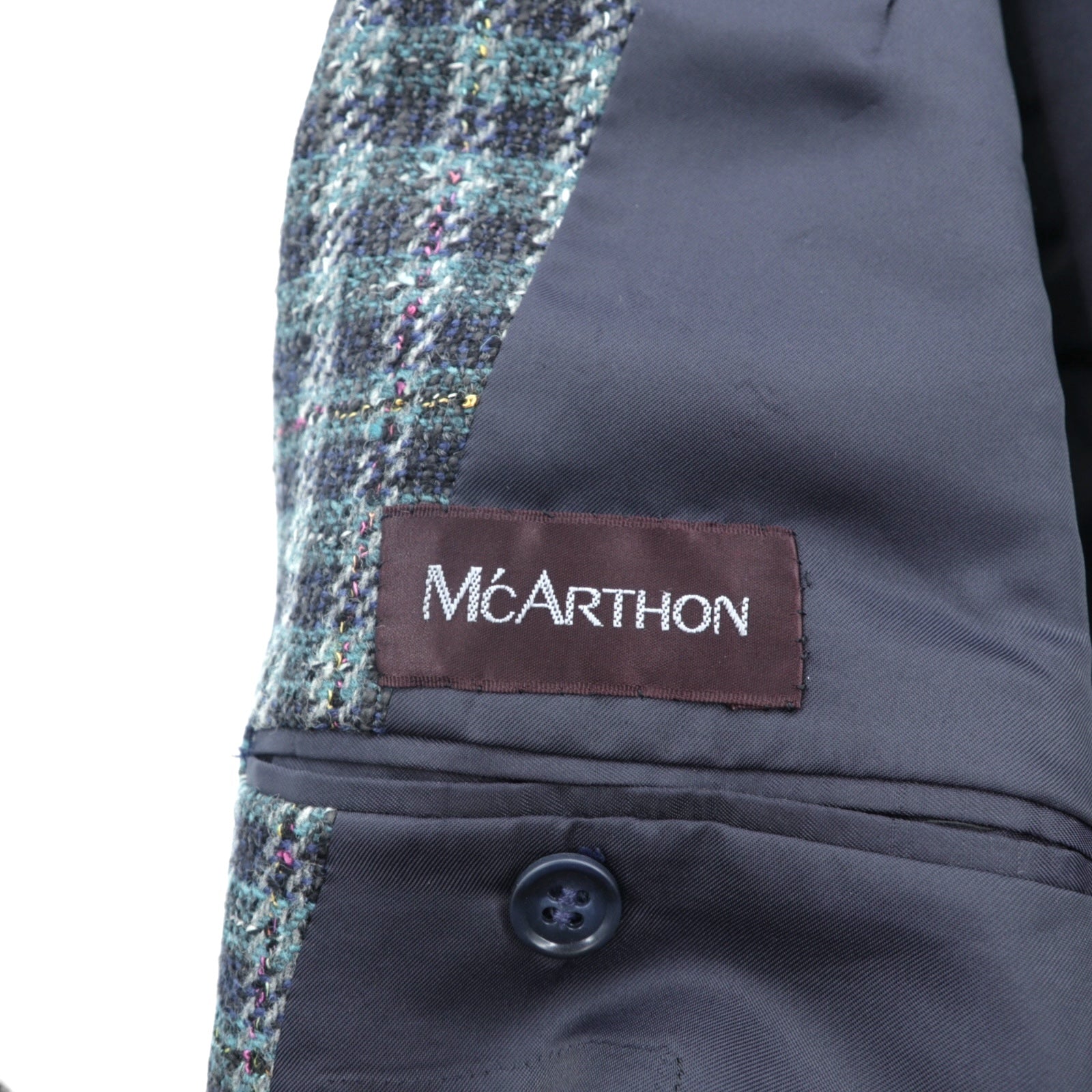 McARTHON 90s Japan Vintage Blazer ネップ ツイード 2B テーラードジャケット ブレザー M ウール チェック 日本製