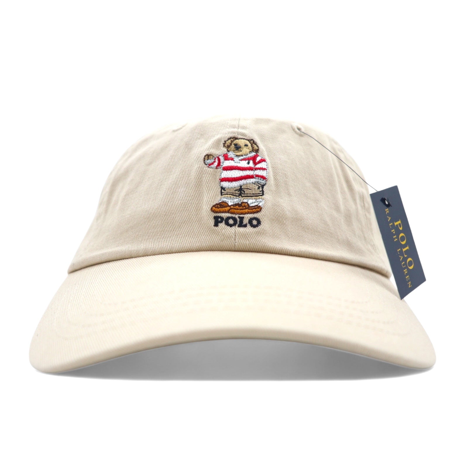 POLO RALPH LAUREN ポロベア ベースボールキャップ ONE ベージュ コットン ロゴ刺繍 710548524004 BSR 未使用品