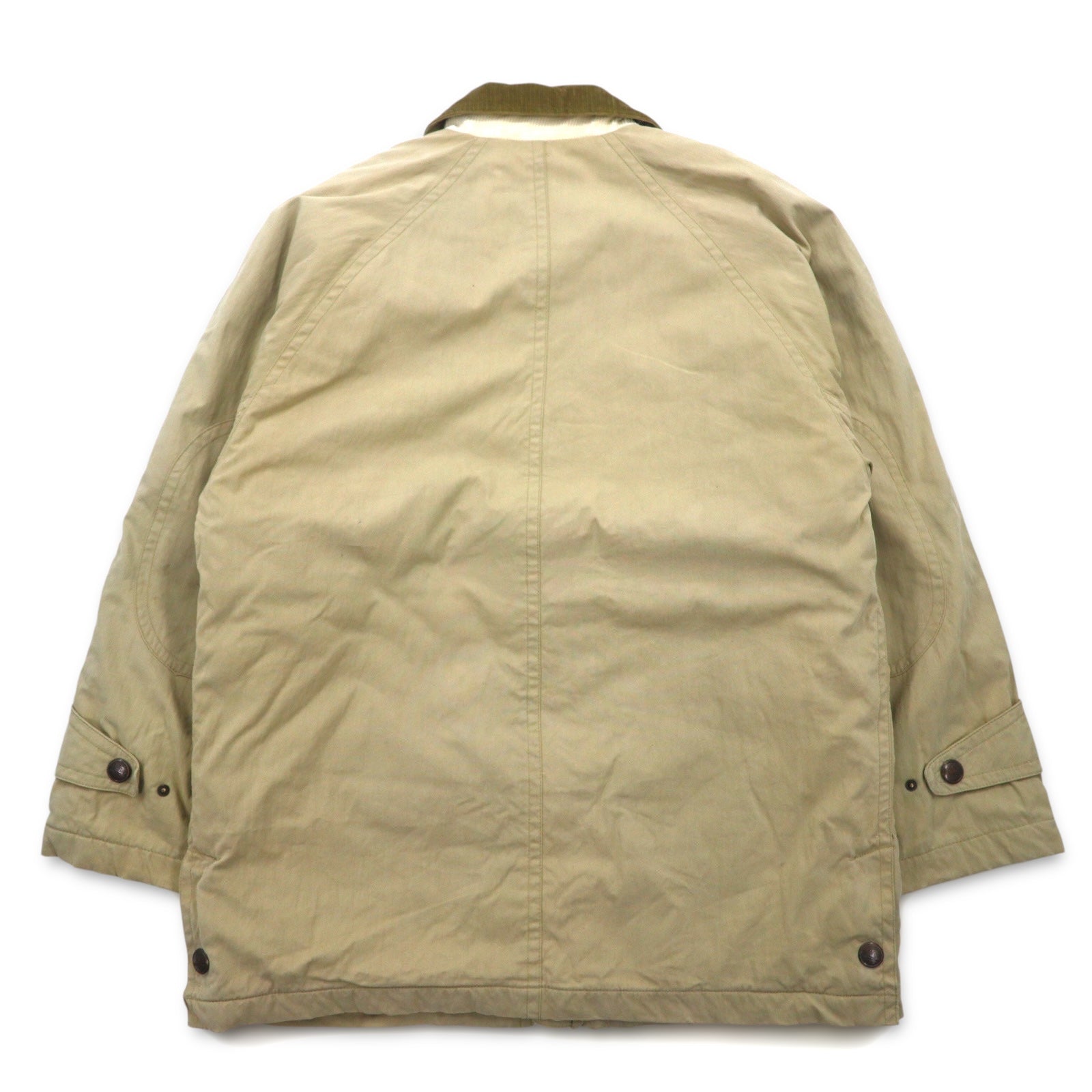 Anni '90 LUC SAINT ALBAN Giacca da caccia Coverall L Beige Colletto in velluto a coste Gomitiere