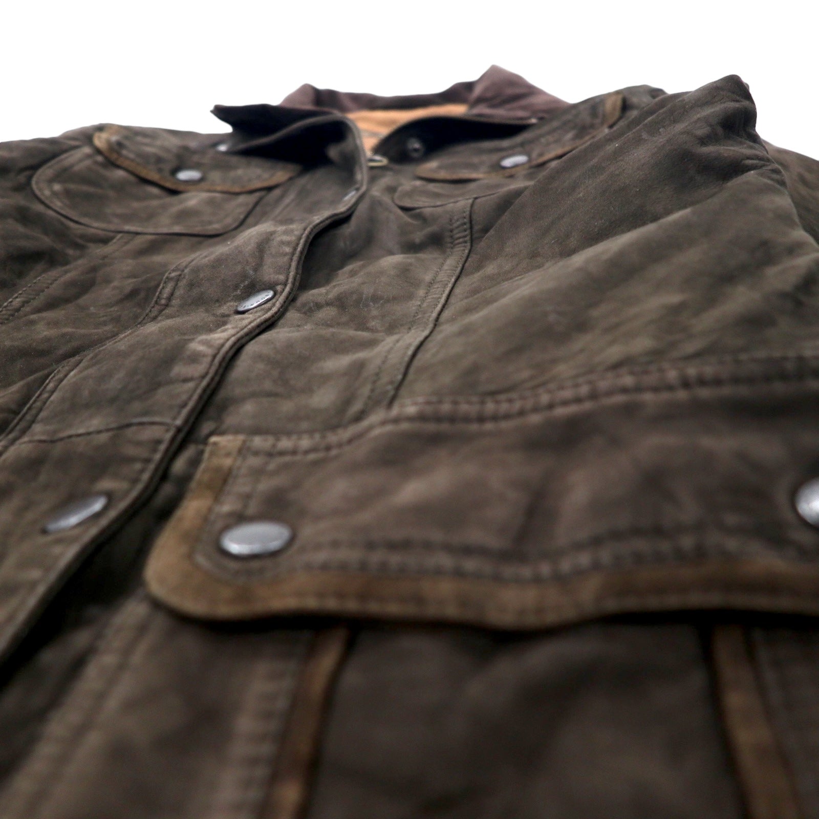 Giacca Barbour Utility in nabuk, giacca da moto 8 marrone L1270 UTILITY NUBUCK LEATHER JACKET