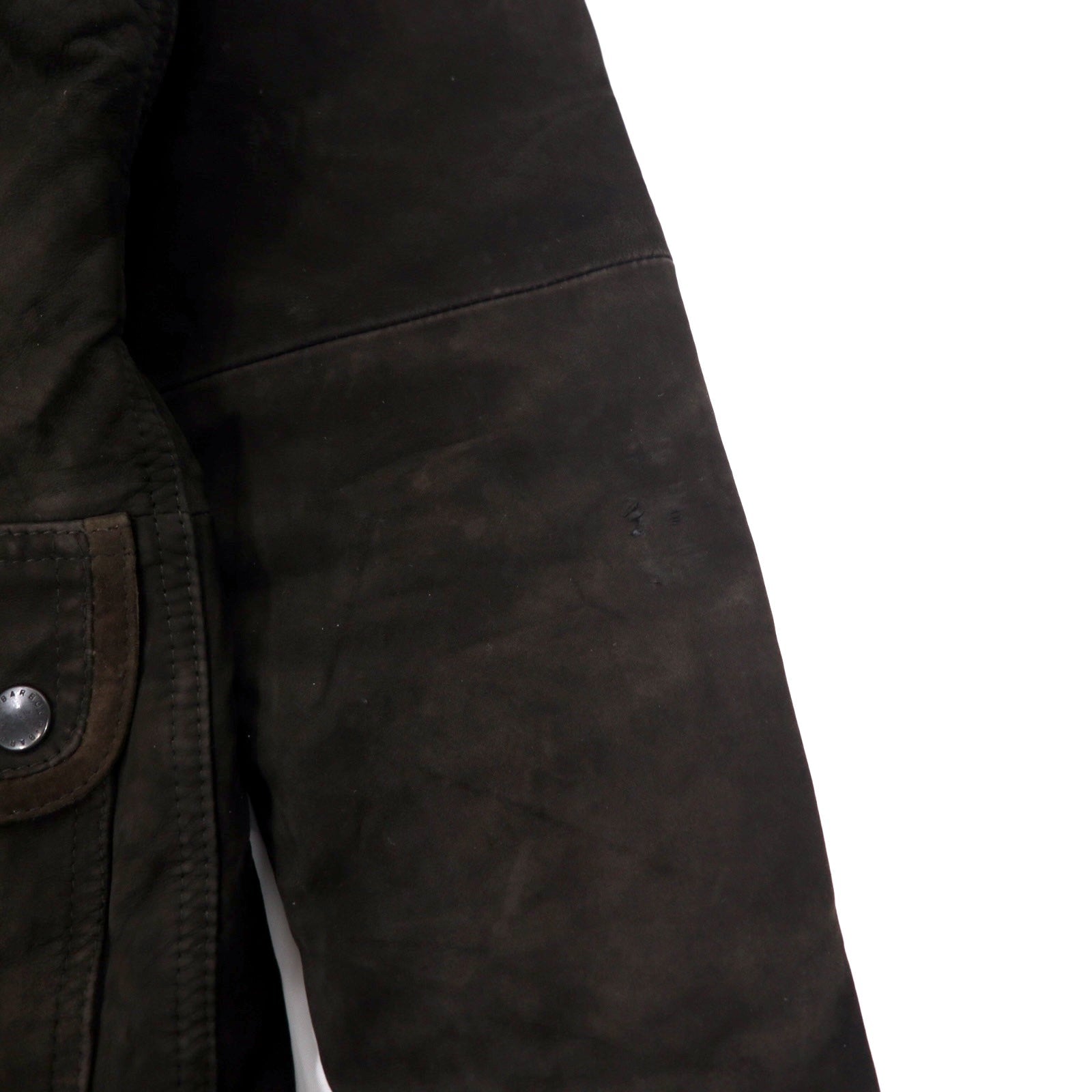 Giacca Barbour Utility in nabuk, giacca da moto 8 marrone L1270 UTILITY NUBUCK LEATHER JACKET