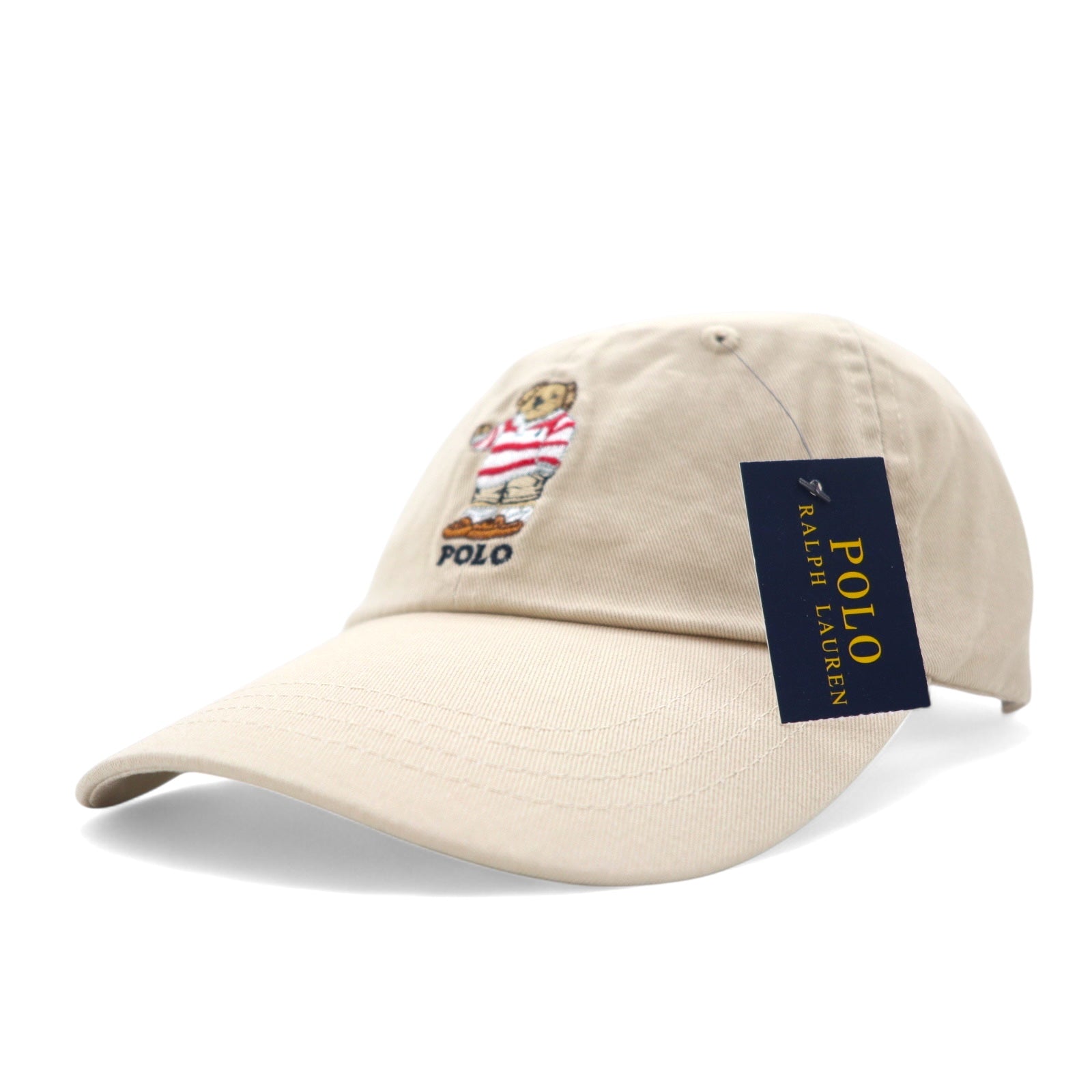POLO RALPH LAUREN ポロベア ベースボールキャップ ONE ベージュ コットン ロゴ刺繍 710548524004 BSR 未使用品