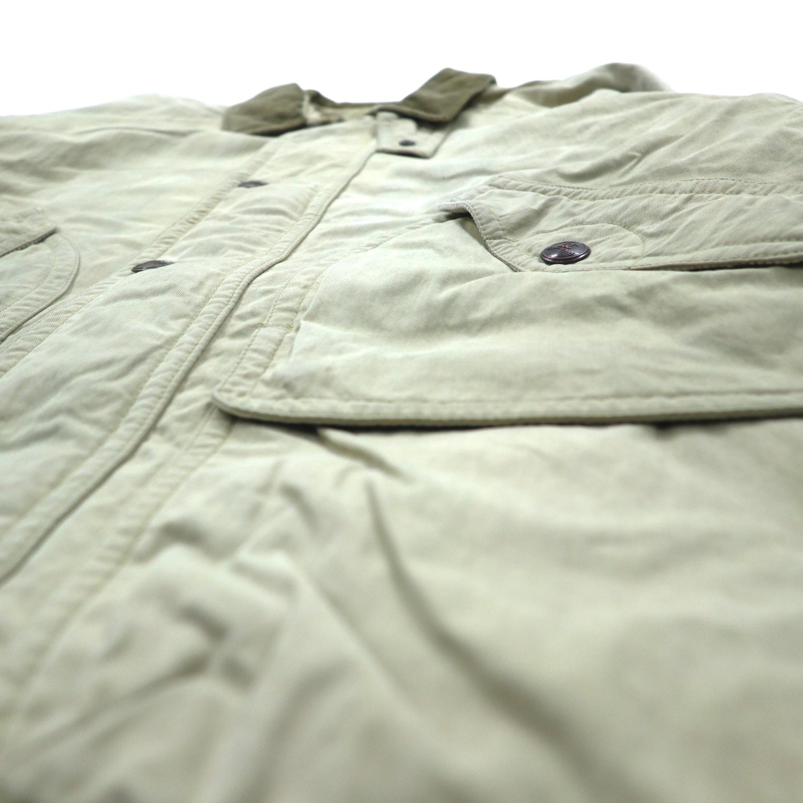 Anni '90 LUC SAINT ALBAN Giacca da caccia Coverall L Beige Colletto in velluto a coste Gomitiere
