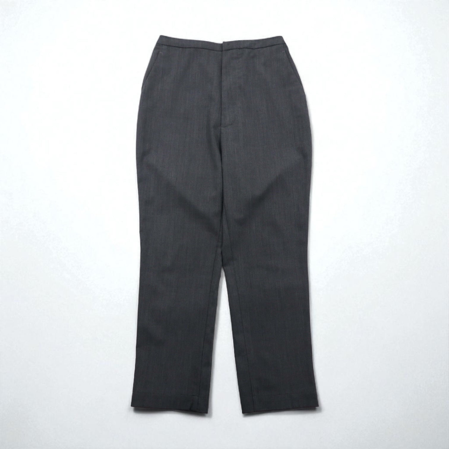 BASISBROEK ベルギー製 イージー スラックスパンツ M グレー ポリエステル ストレッチ