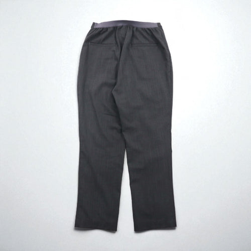 BASISBROEK ベルギー製 イージー スラックスパンツ M グレー ポリエステル ストレッチ