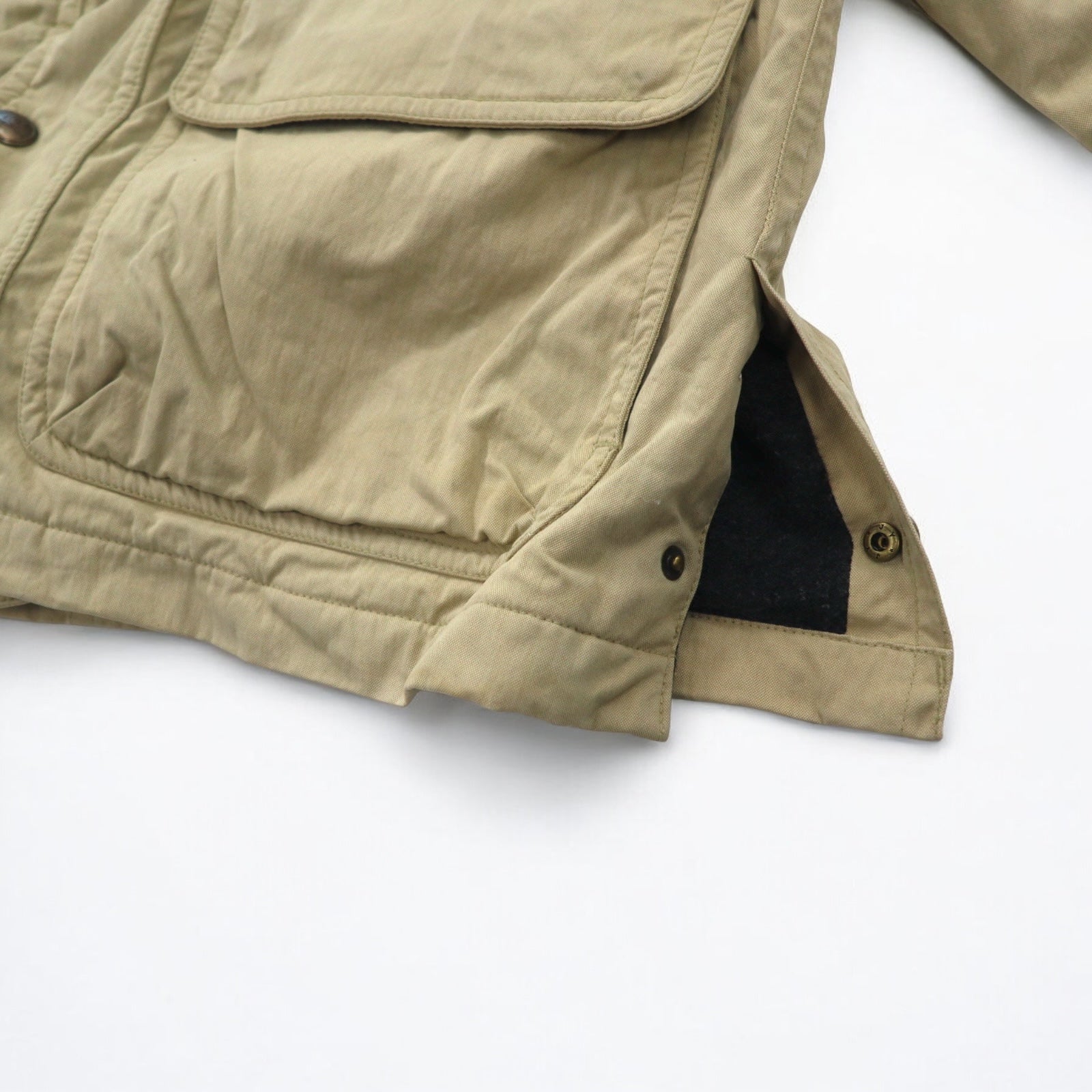 Anni '90 LUC SAINT ALBAN Giacca da caccia Coverall L Beige Colletto in velluto a coste Gomitiere