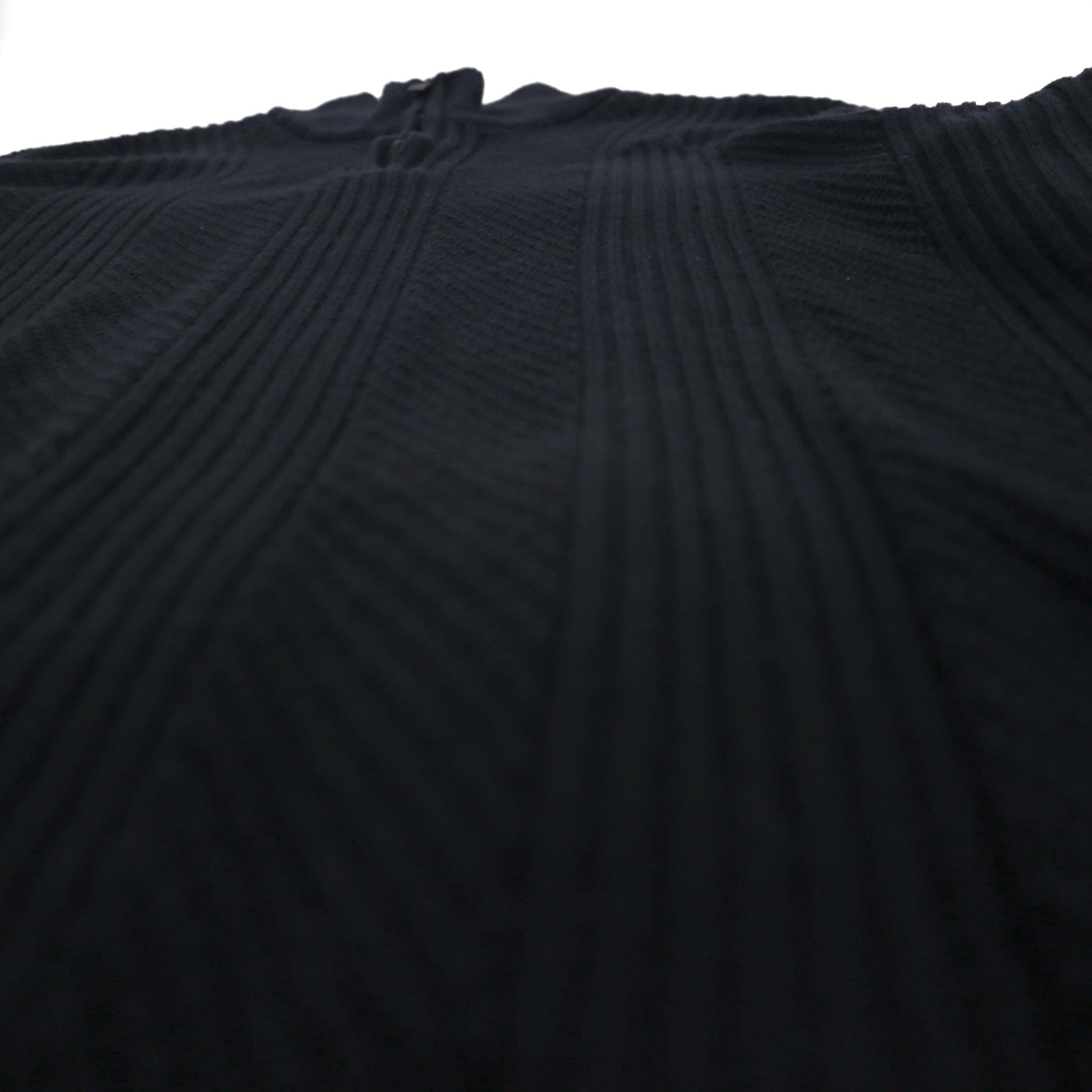 Calvin Klein ハーフジップ ジャガード ニット セーター L ブラック コットン