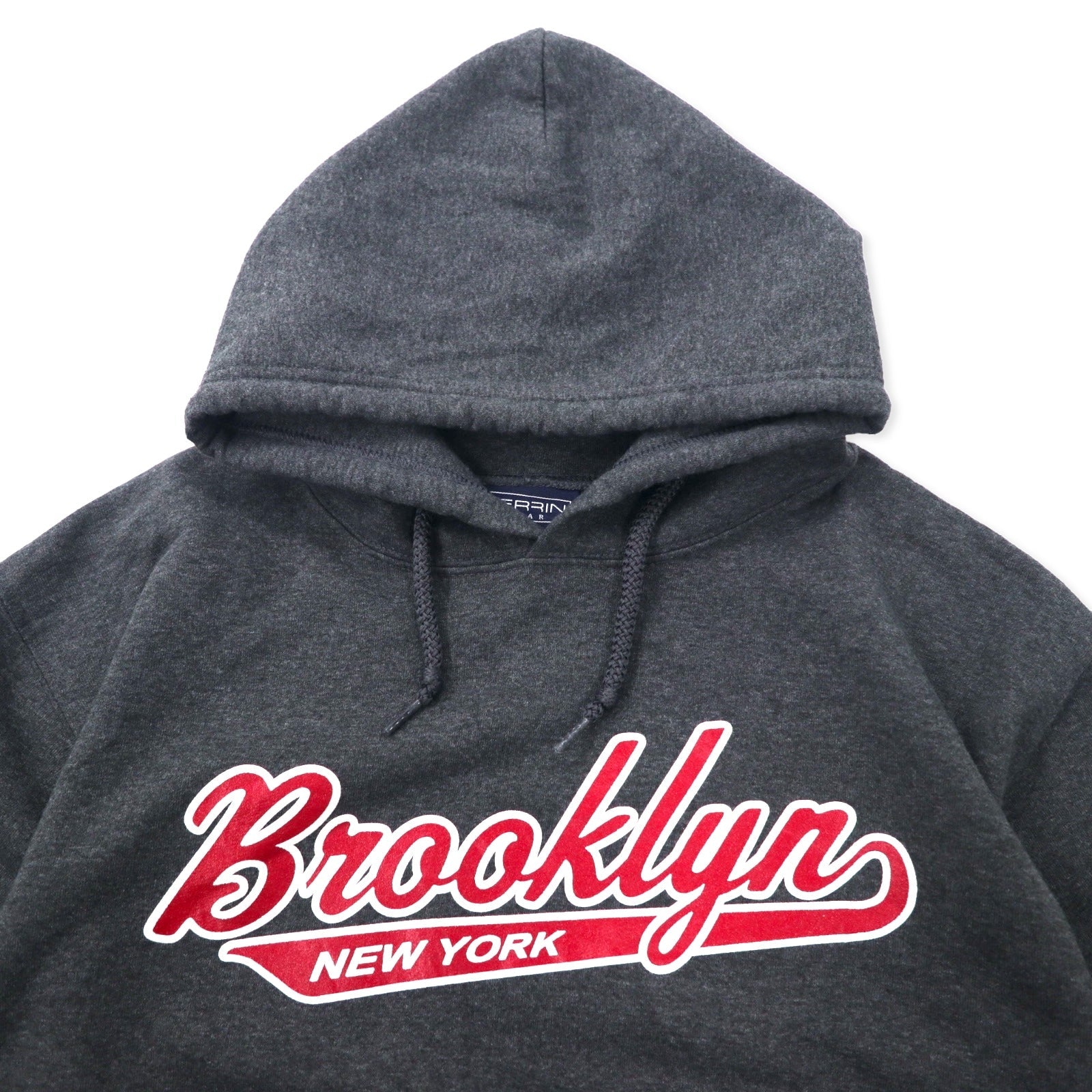 PERRIN WEAR Felpa con cappuccio stampata College M Grigio Cotone Interno felpato Brooklyn