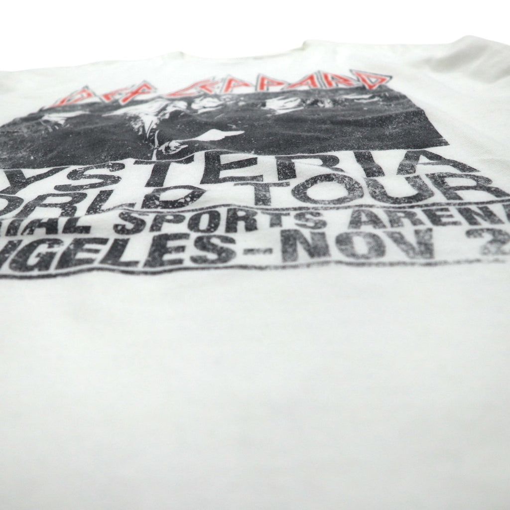 DEF LEPPARD デフレパード オフィシャル ロック バンド Tシャツ 2XL ホワイト HYSTERIA WORLD TOUR メキシコ製